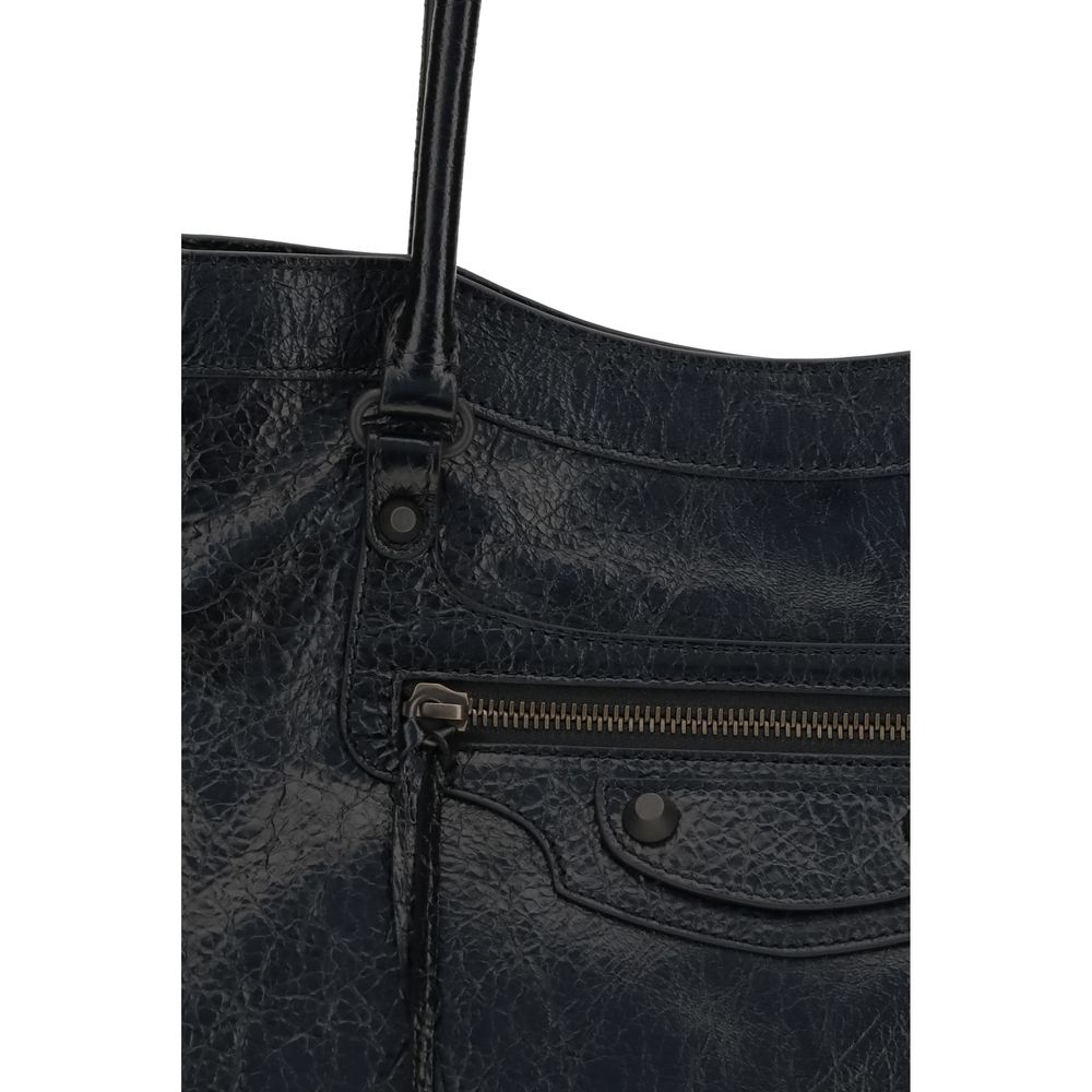 Balenciaga Le City Tote Bag Medium - Black Arena Lambskin