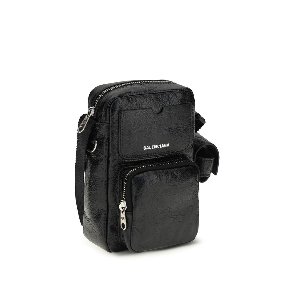 Balenciaga Men’s Superbusy Vertical Crossbody - Black Arena Lambskin
