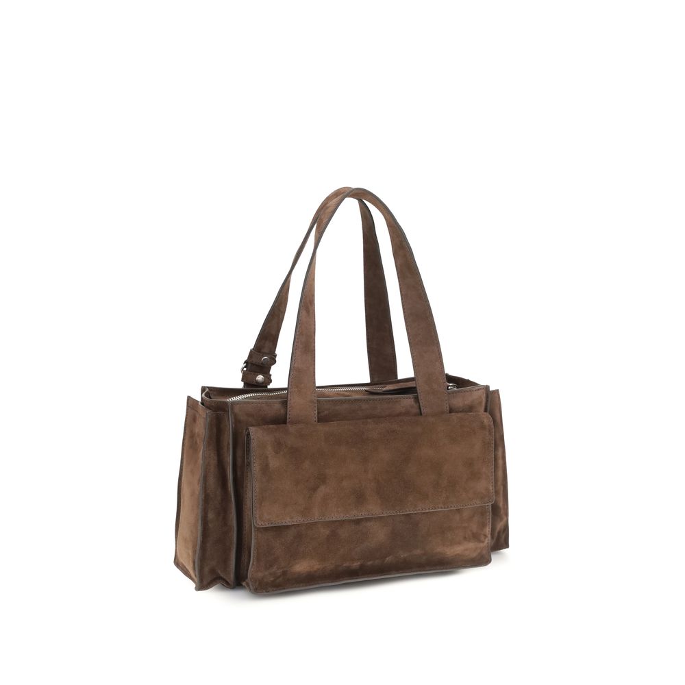 Miu Miu Utilitaire Suede Shopping Bag - Cocoa Brown