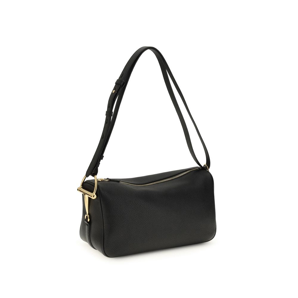 Gucci Half Horsebit Medium Shoulder Bag – Black
