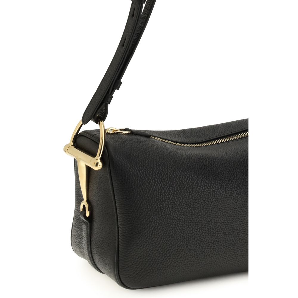 Gucci Half Horsebit Medium Shoulder Bag – Black