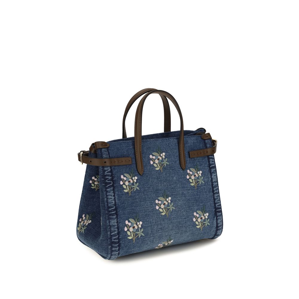 Valentino Garavani Antibes Small Canvas Embroidered Bag - Denim
