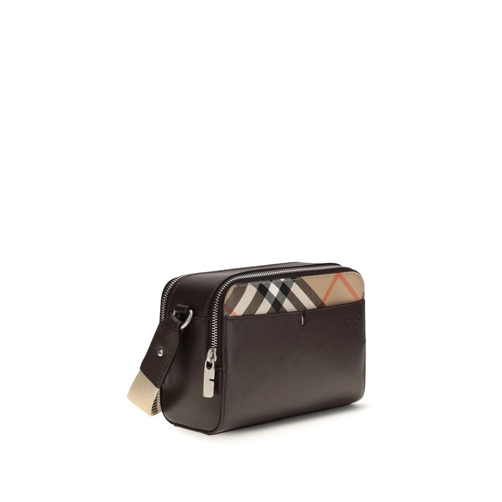 Burberry Pop Check Crossbody Bag – Peat Brown & Sand Beige