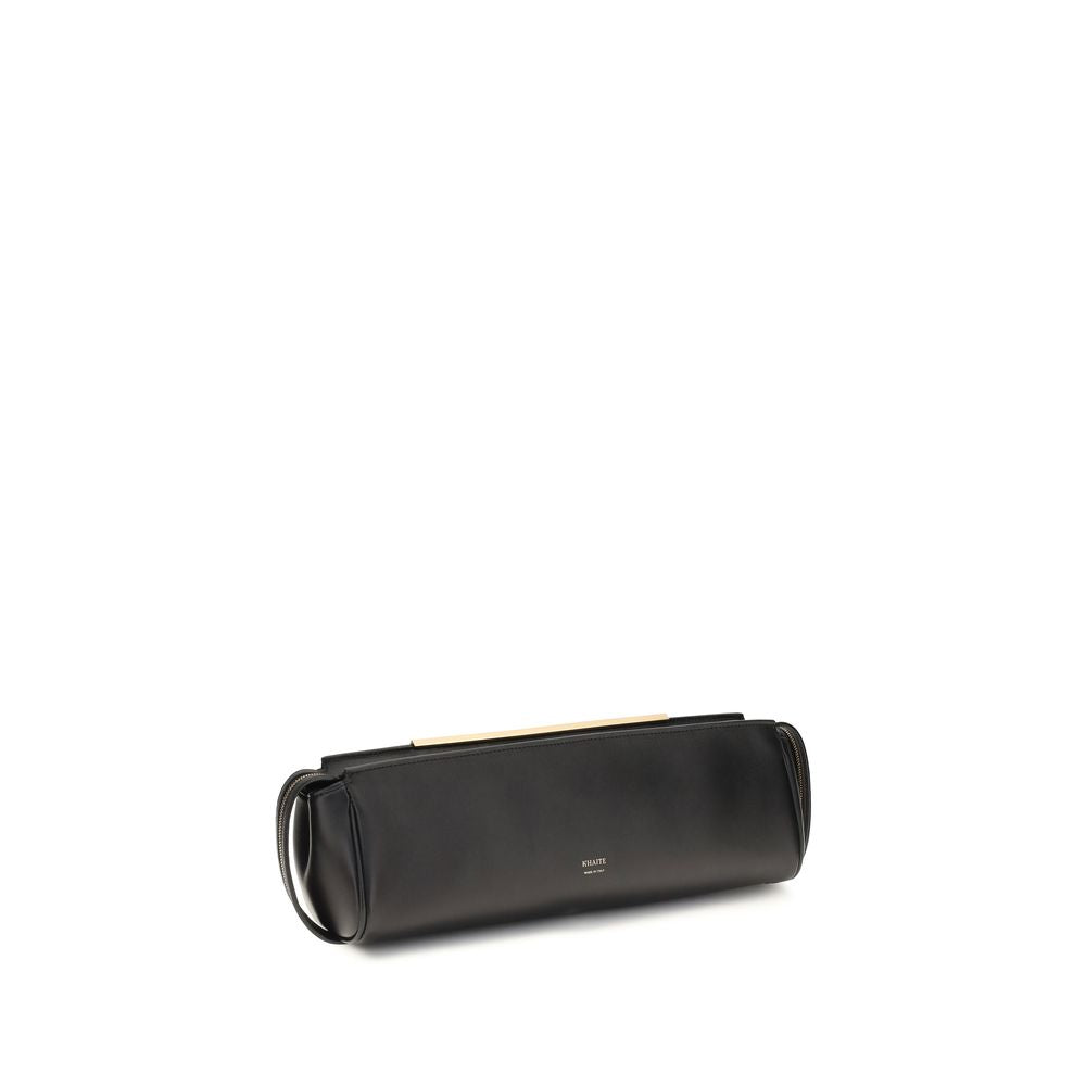 Khaite Donna Evening Clutch - Black Nappa Lambskin