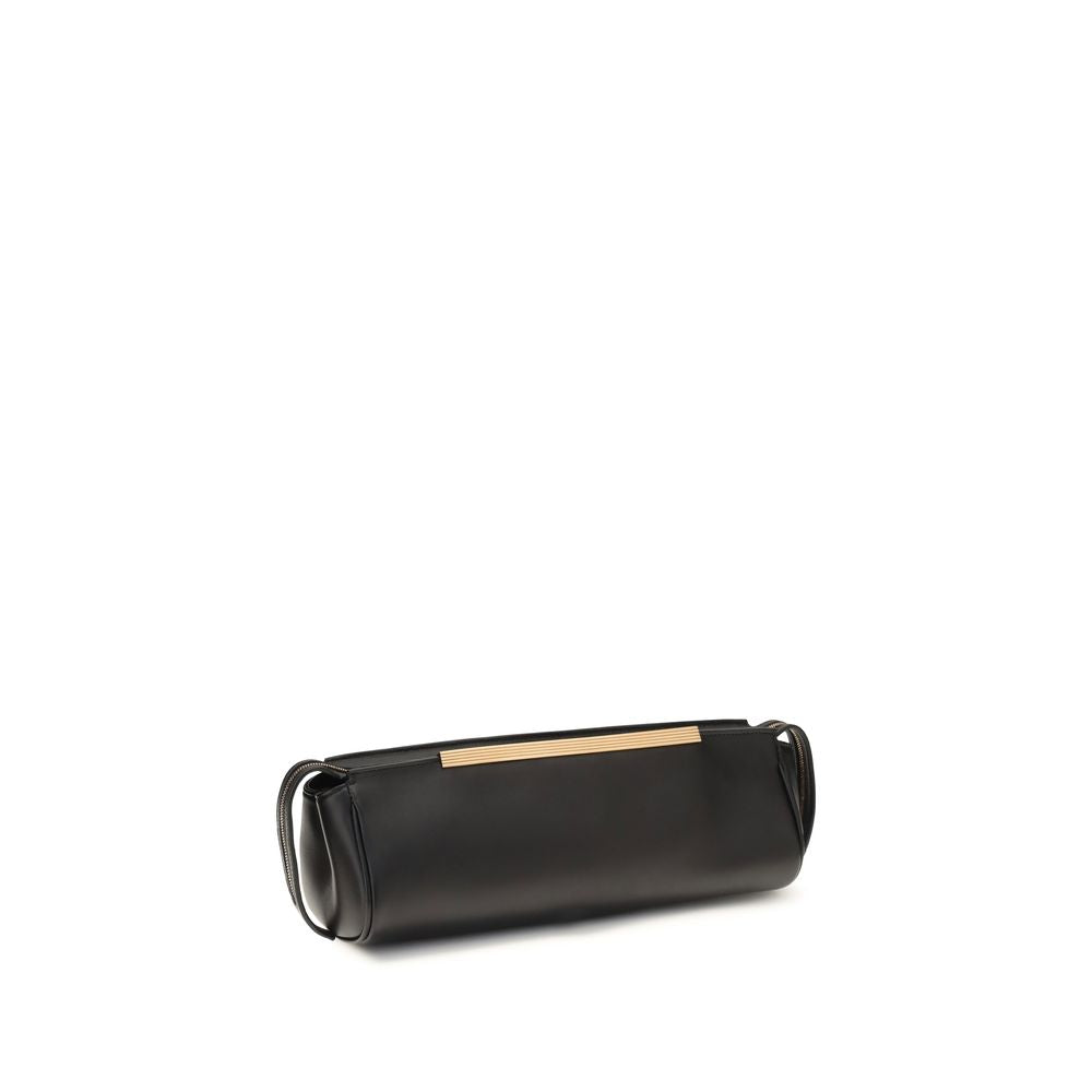 Khaite Donna Evening Clutch - Black Nappa Lambskin
