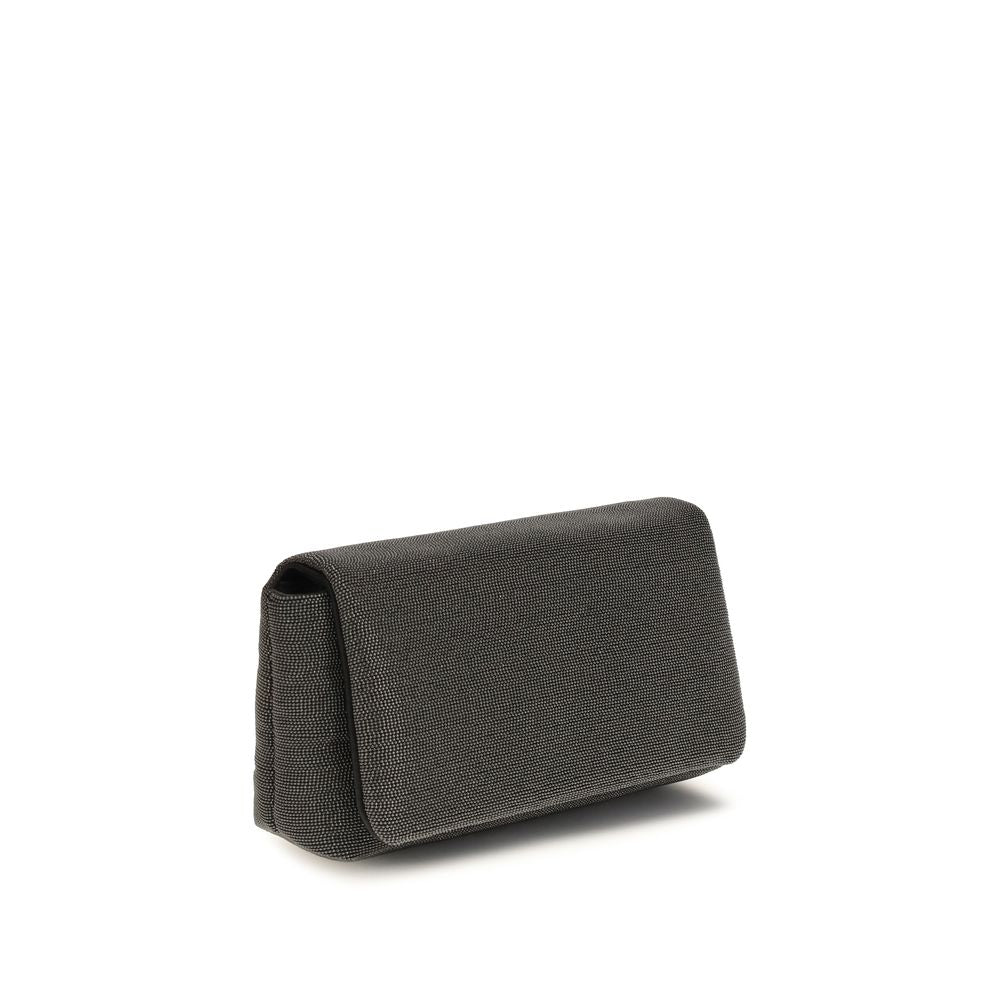 Brunello Cucinelli Precious Flap Shoulder Bag - Black