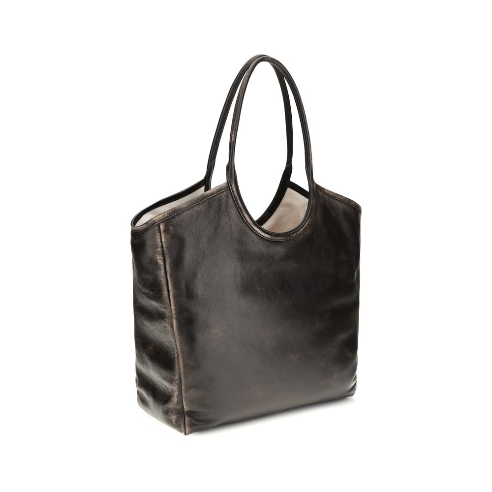 Miu Miu Ivy Leather Tote Bag - Coffee
