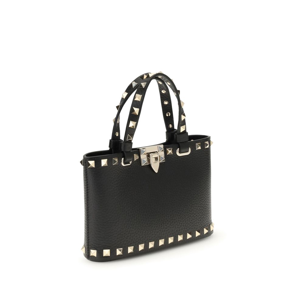 Valentino Garavani Rockstud Mini Shopping Bag - Black Grainy Calfskin