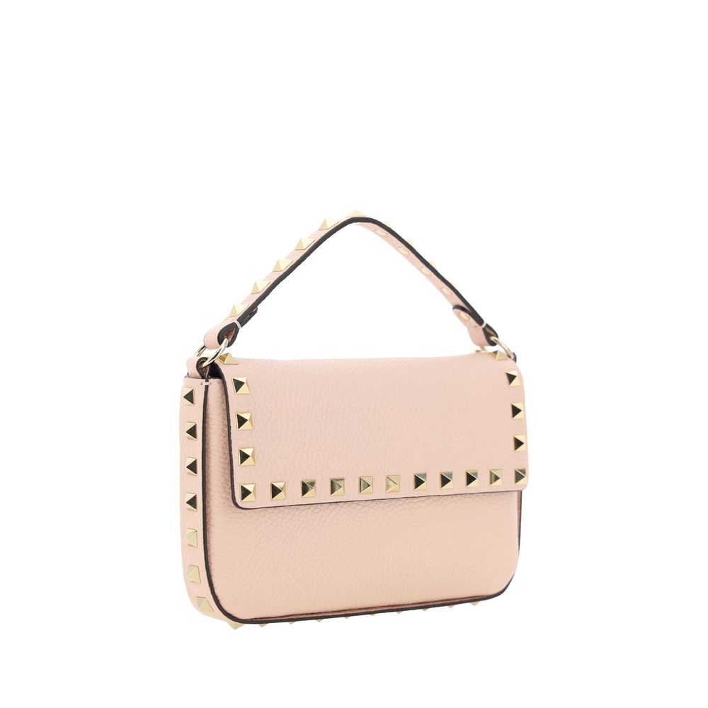 Valentino Garavani Rockstud Grainy Calfskin Pouch – Rose Quartz