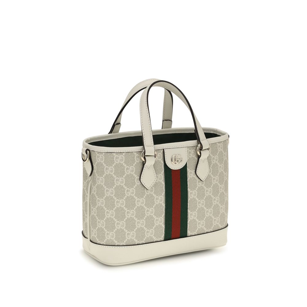 Gucci Ophidia Small Tote Bag - Beige and White GG Canvas