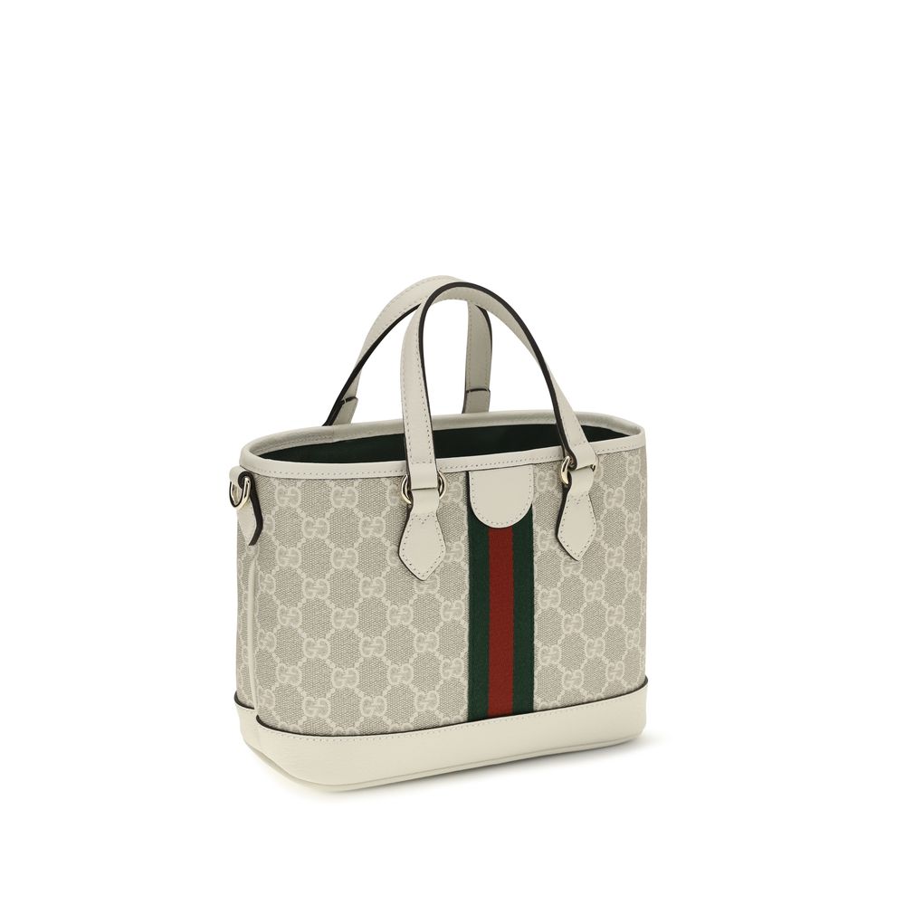 Gucci Ophidia Small Tote Bag - Beige and White GG Canvas