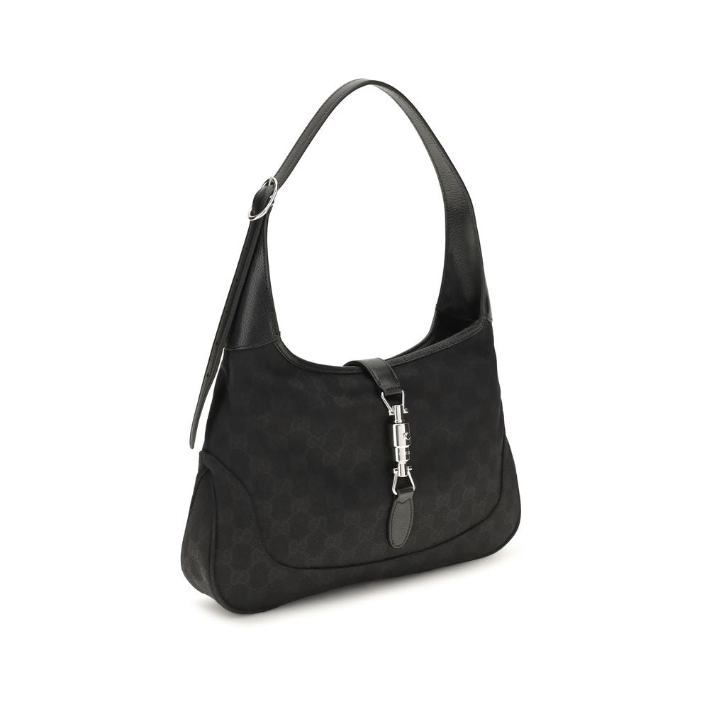Gucci Jackie 1961 Medium Shoulder Bag - Black GG Canvas