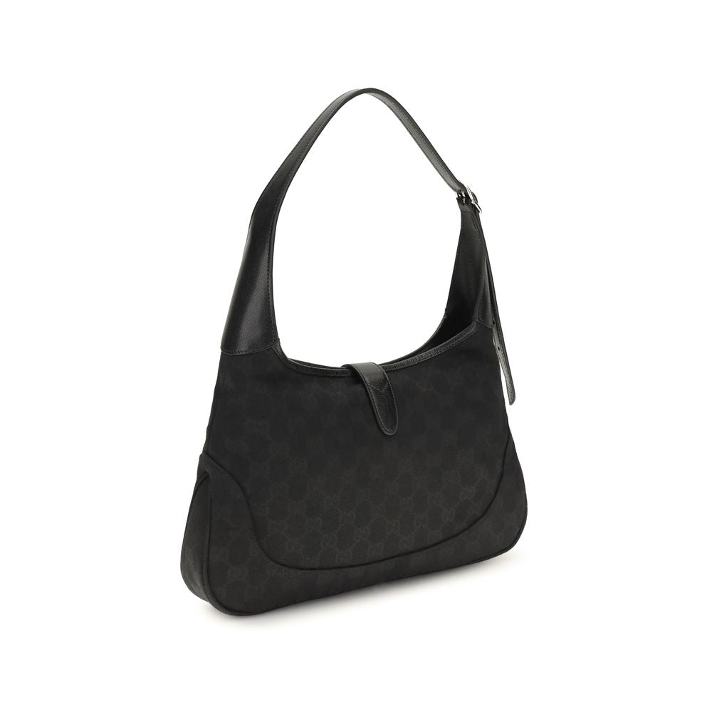 Gucci Jackie 1961 Medium Shoulder Bag - Black GG Canvas