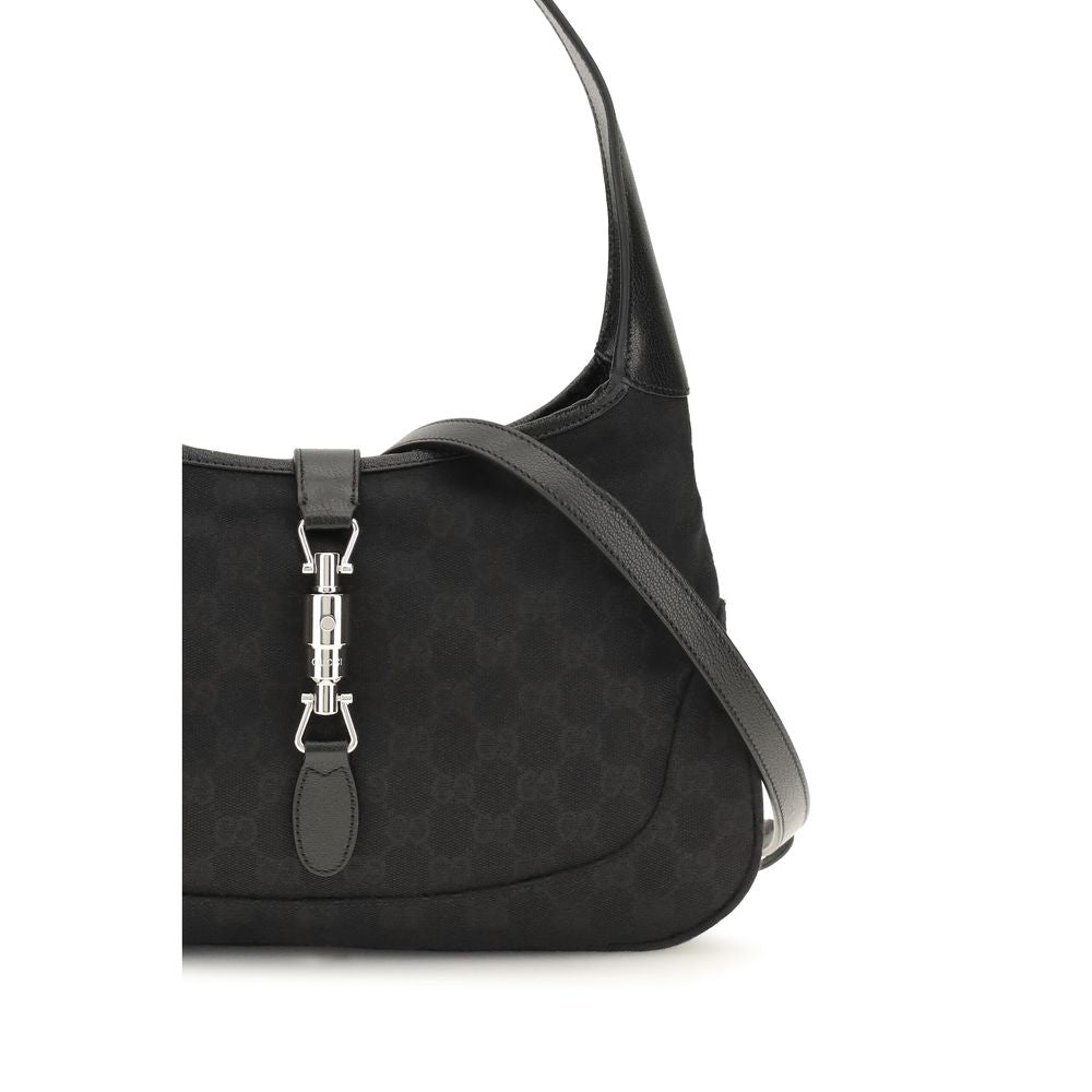 Gucci Jackie 1961 Medium Shoulder Bag - Black GG Canvas