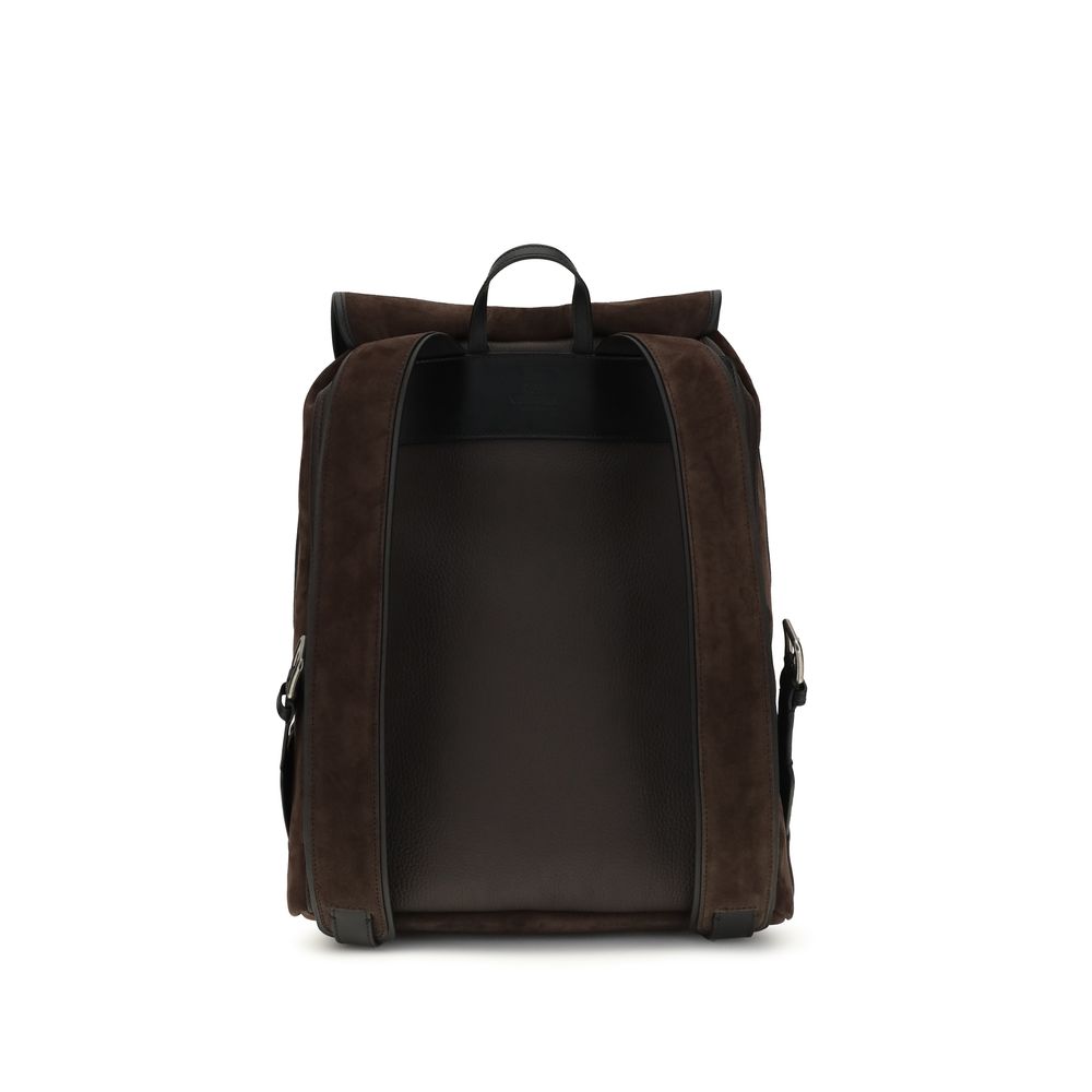 Valentino Garavani Antibes Suede Backpack - Ebony