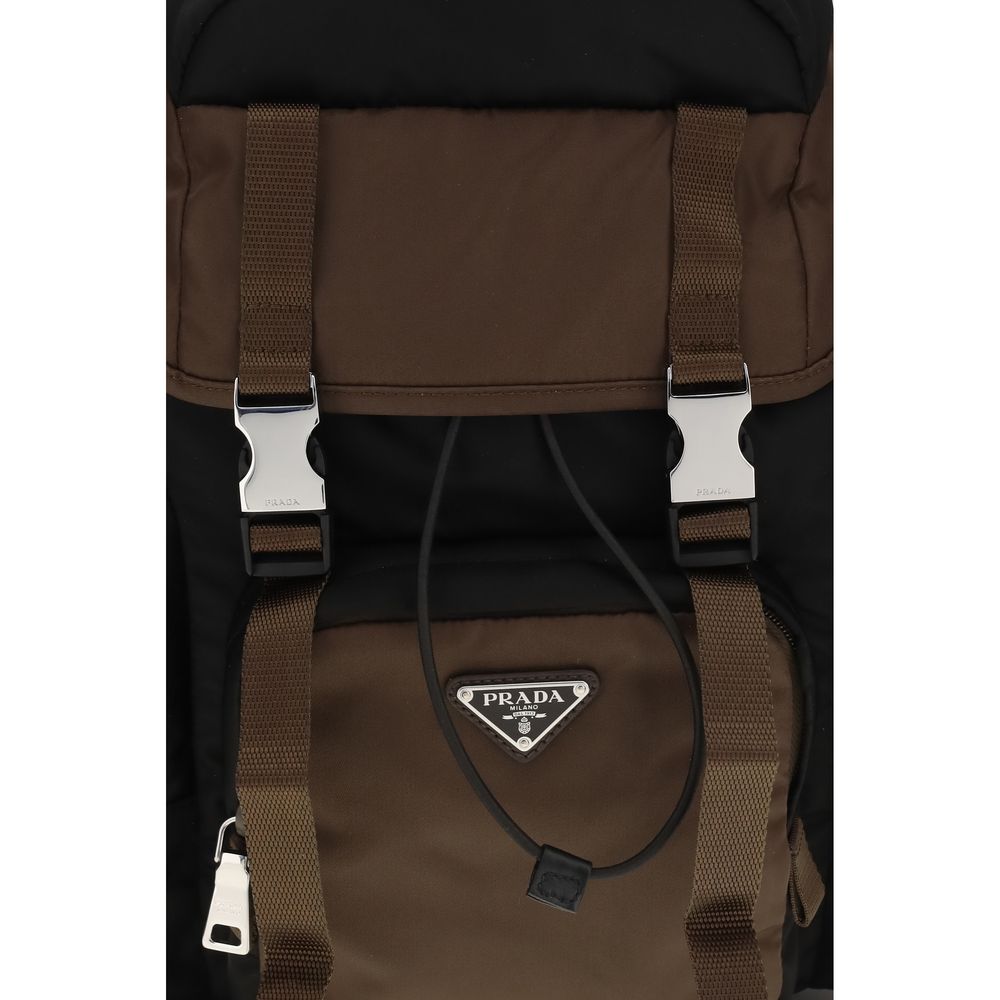 Prada Re-Nylon and Leather Backpack - Black & Burnt