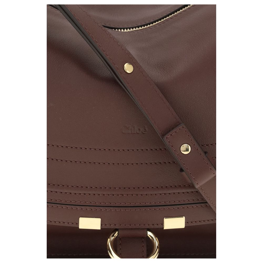 Chloé Marcie Small Shoulder Bag - Dark Velvet Soft Leather