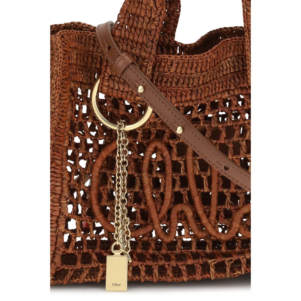 Chloé Summer Banana East-West Tote Bag Small - Dark Brown