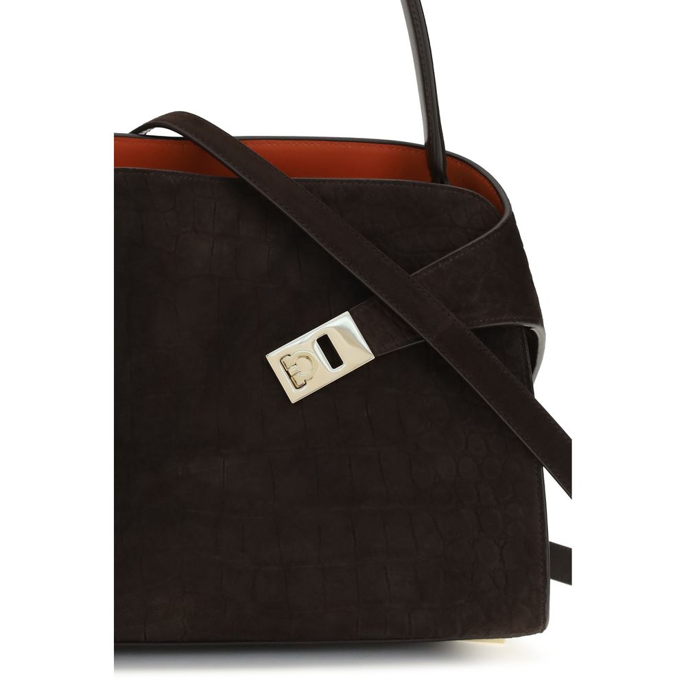 Ferragamo Hug Medium Soft Shoulder Bag - Testa di Moro Alligator Print