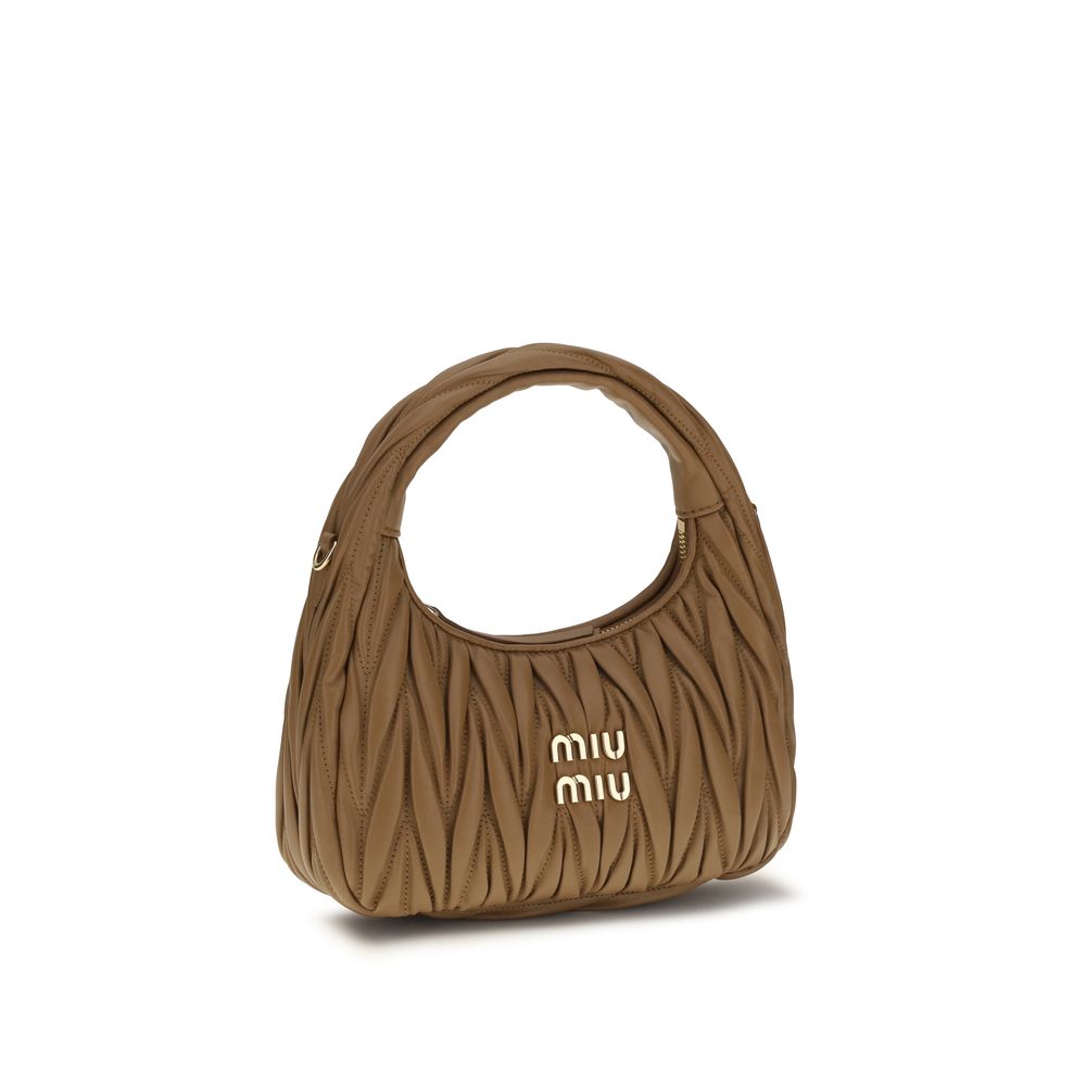 Miu Miu Wander Small Hobo Bag - Caramel Matelassé Nappa Leather