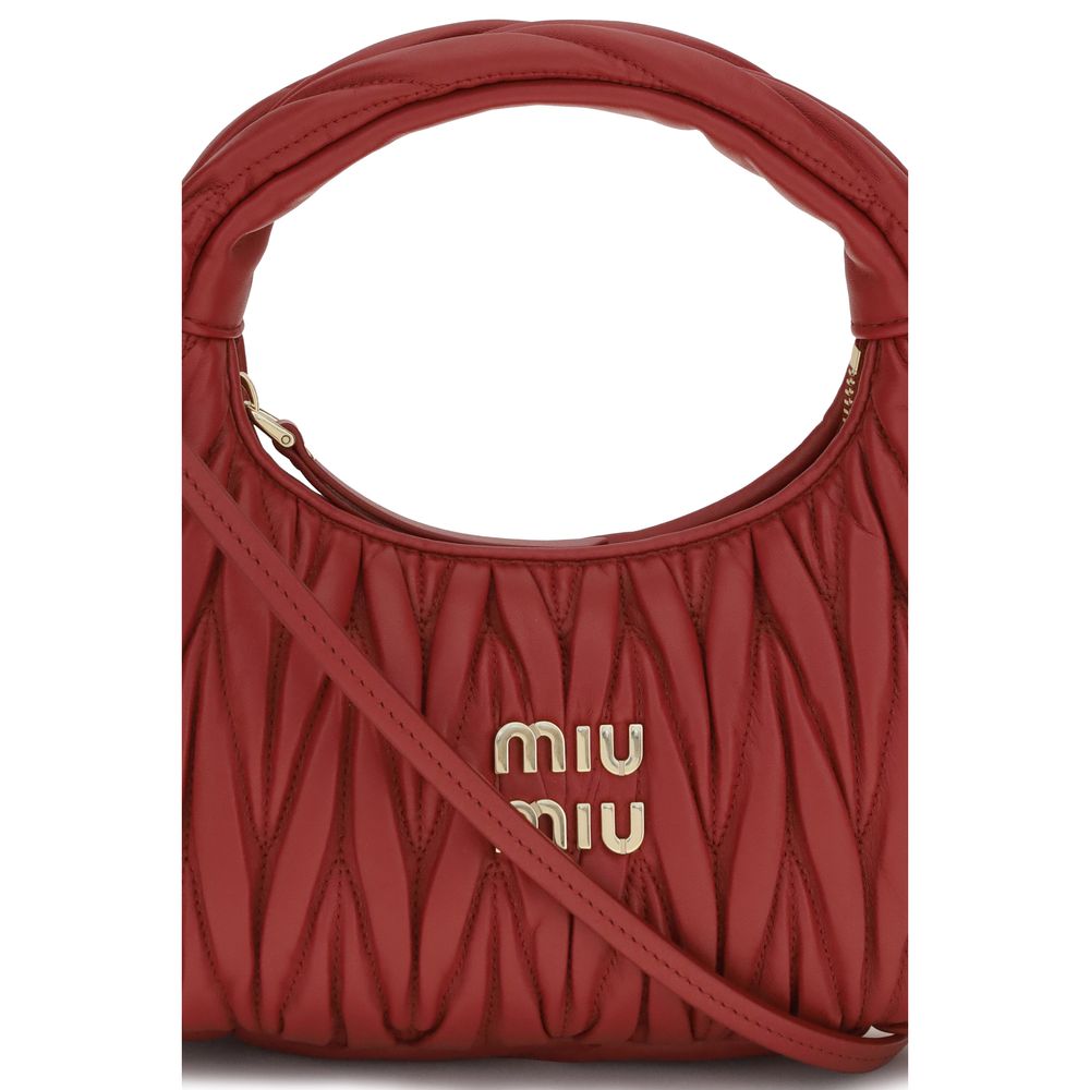 Miu Miu Wander Small Hobo Bag - Red Matelassé Nappa Leather