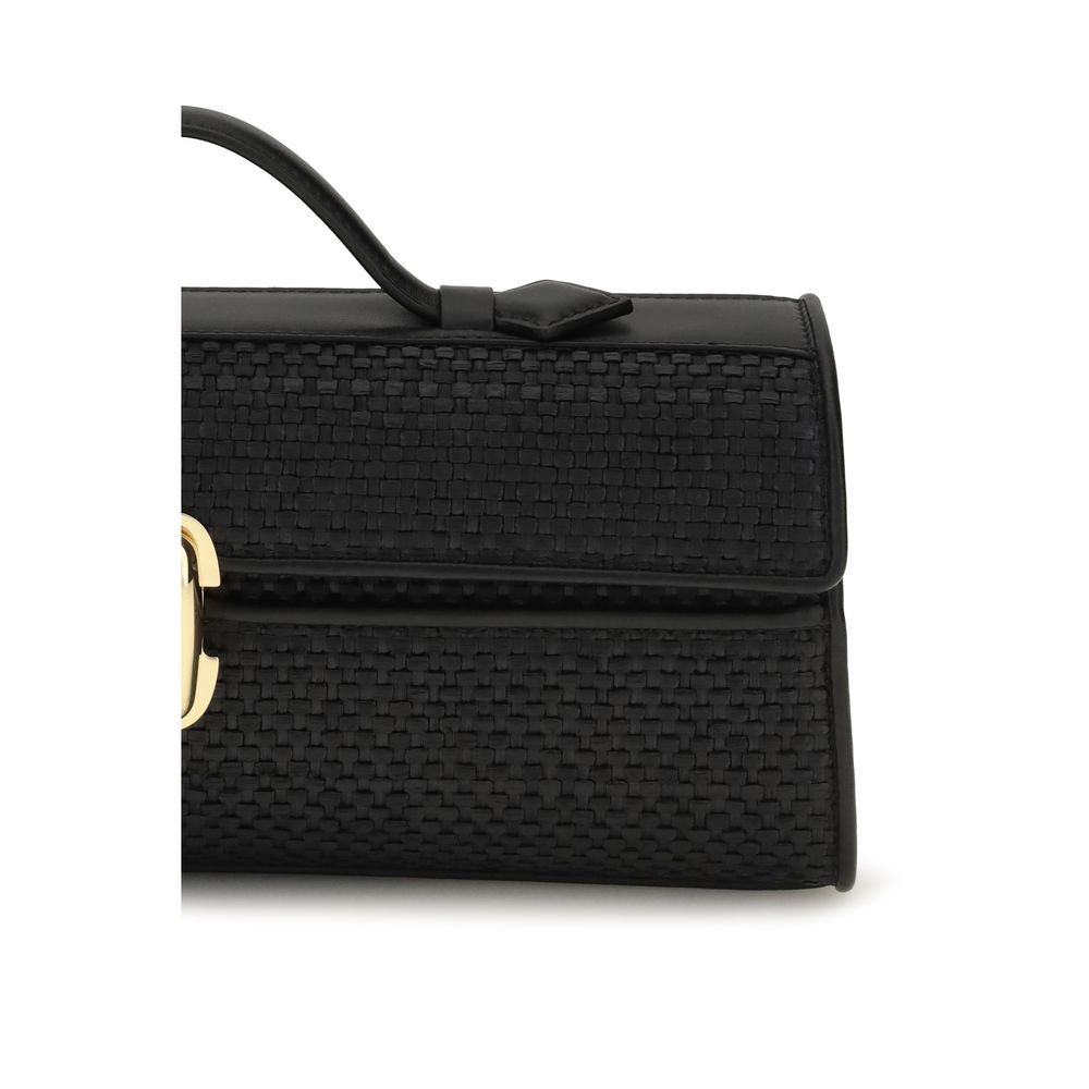 Savette Slim Symmetry Pochette - Black Raffia