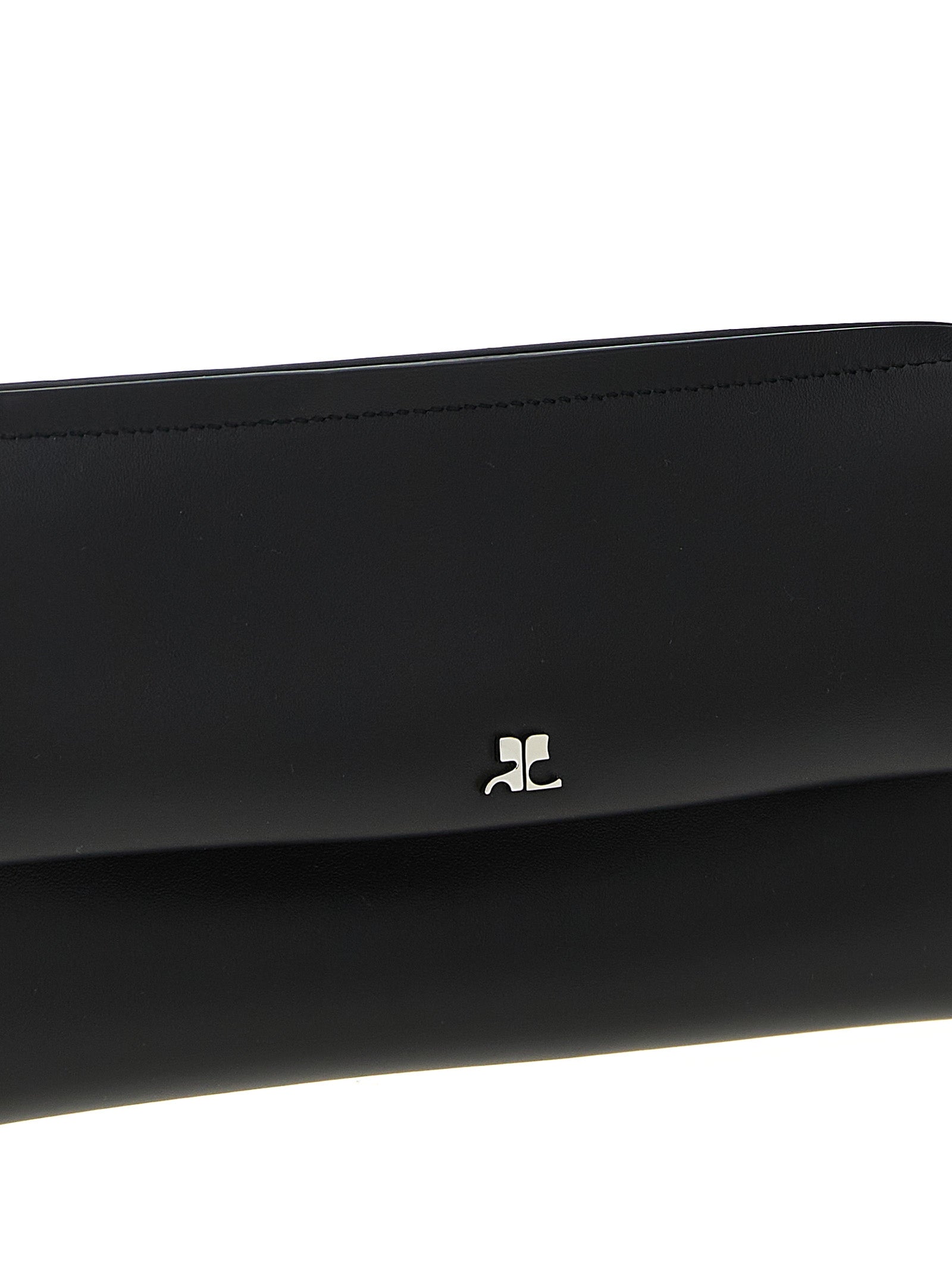 Courrèges Cuff Leather Clutch - Black