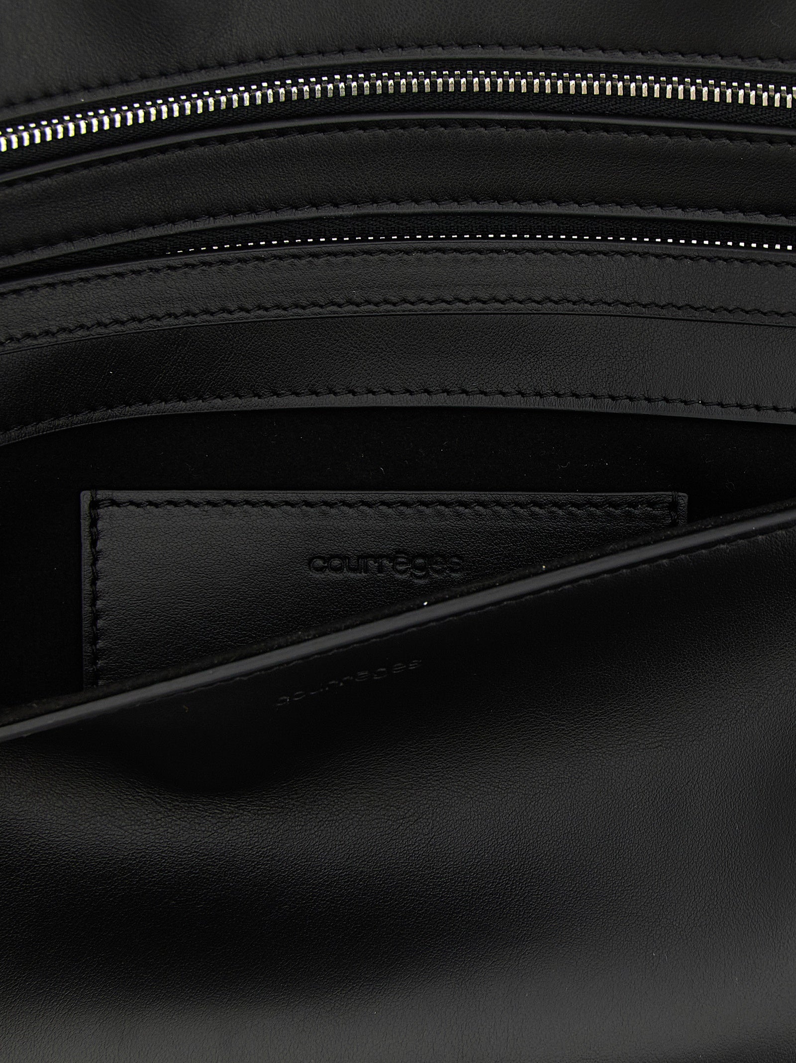 Courrèges Cuff Leather Clutch - Black
