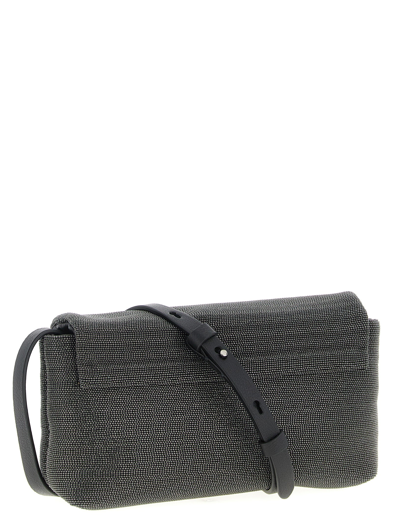 Brunello Cucinelli Precious Flap Shoulder Bag - Black