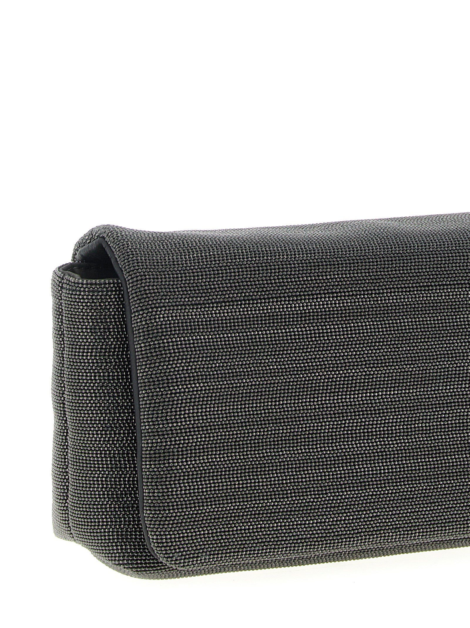 Brunello Cucinelli Precious Flap Shoulder Bag - Black
