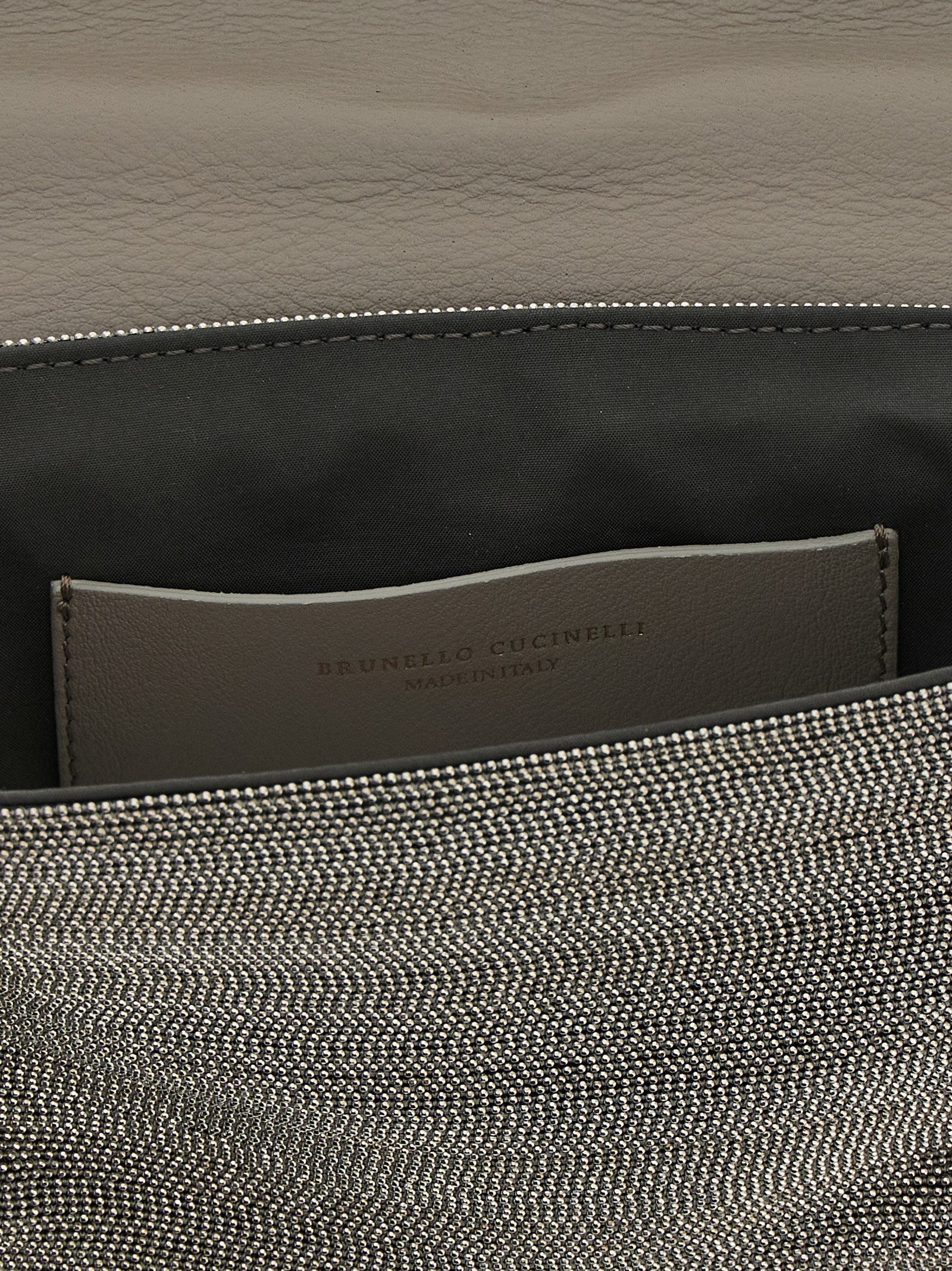 Brunello Cucinelli Precious Flap Shoulder Bag - Lignite Grey