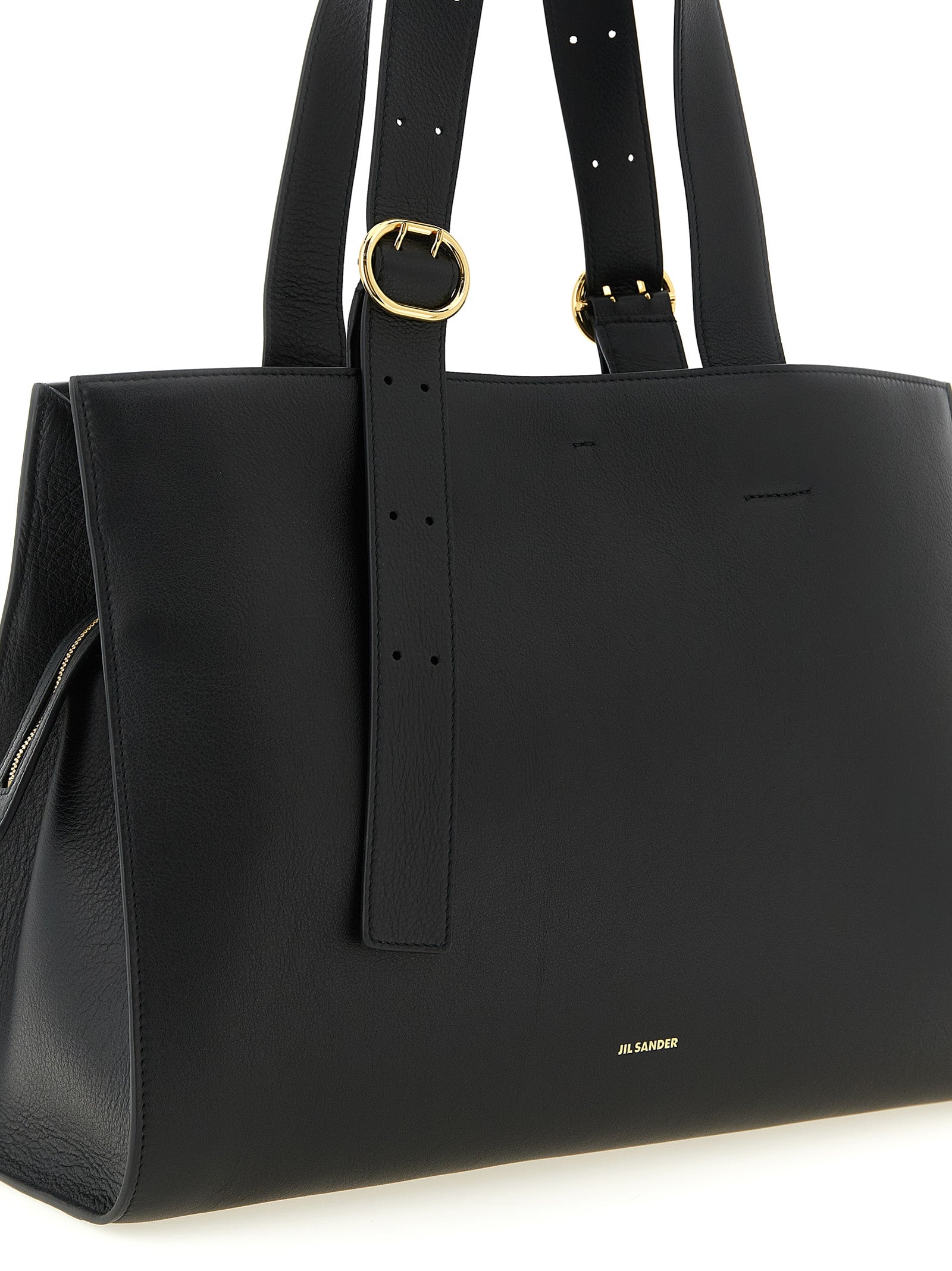 Jil Sander Cannolo East-West Tote - Black
