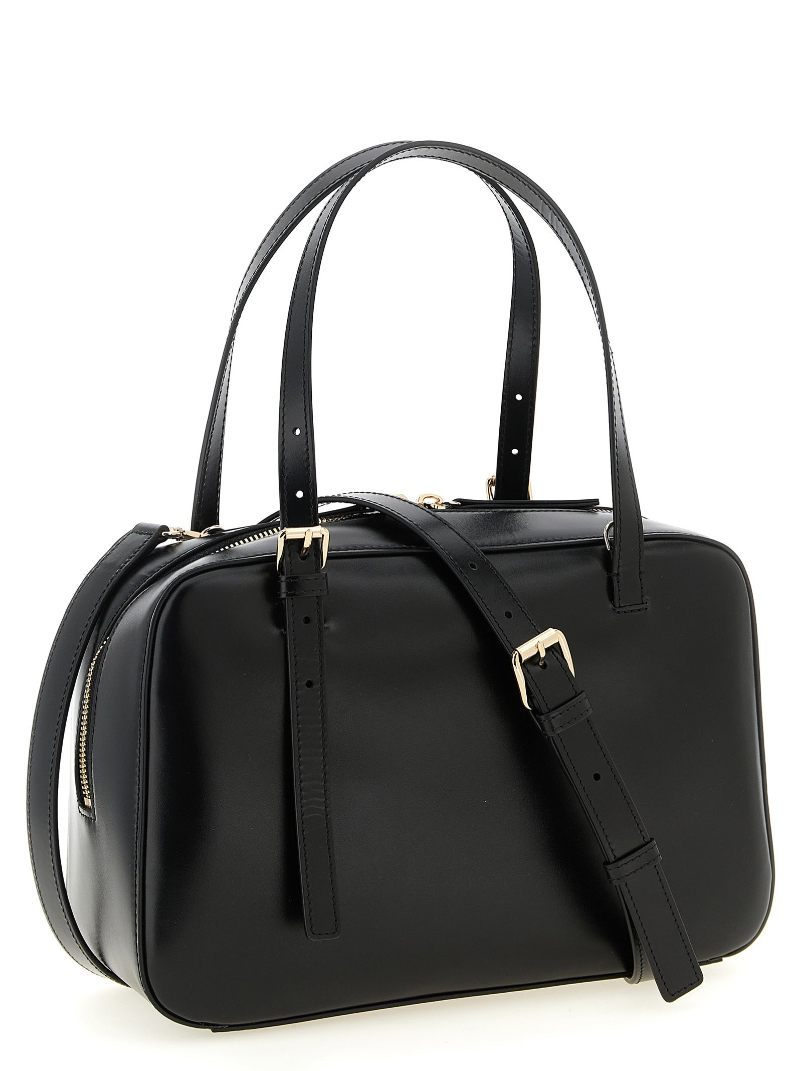 A.P.C. Virginie Horizontal Box Bag - Black Leather