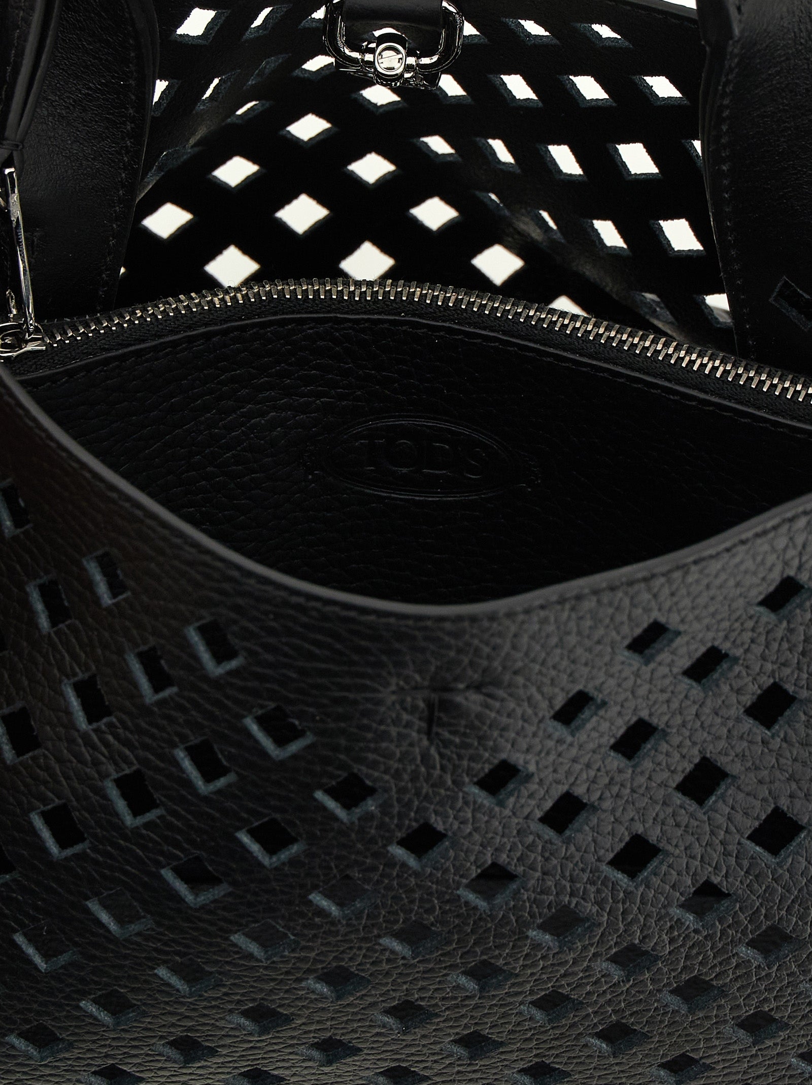 Tod's Micro Bag with Perforated Detailing - Black Leather