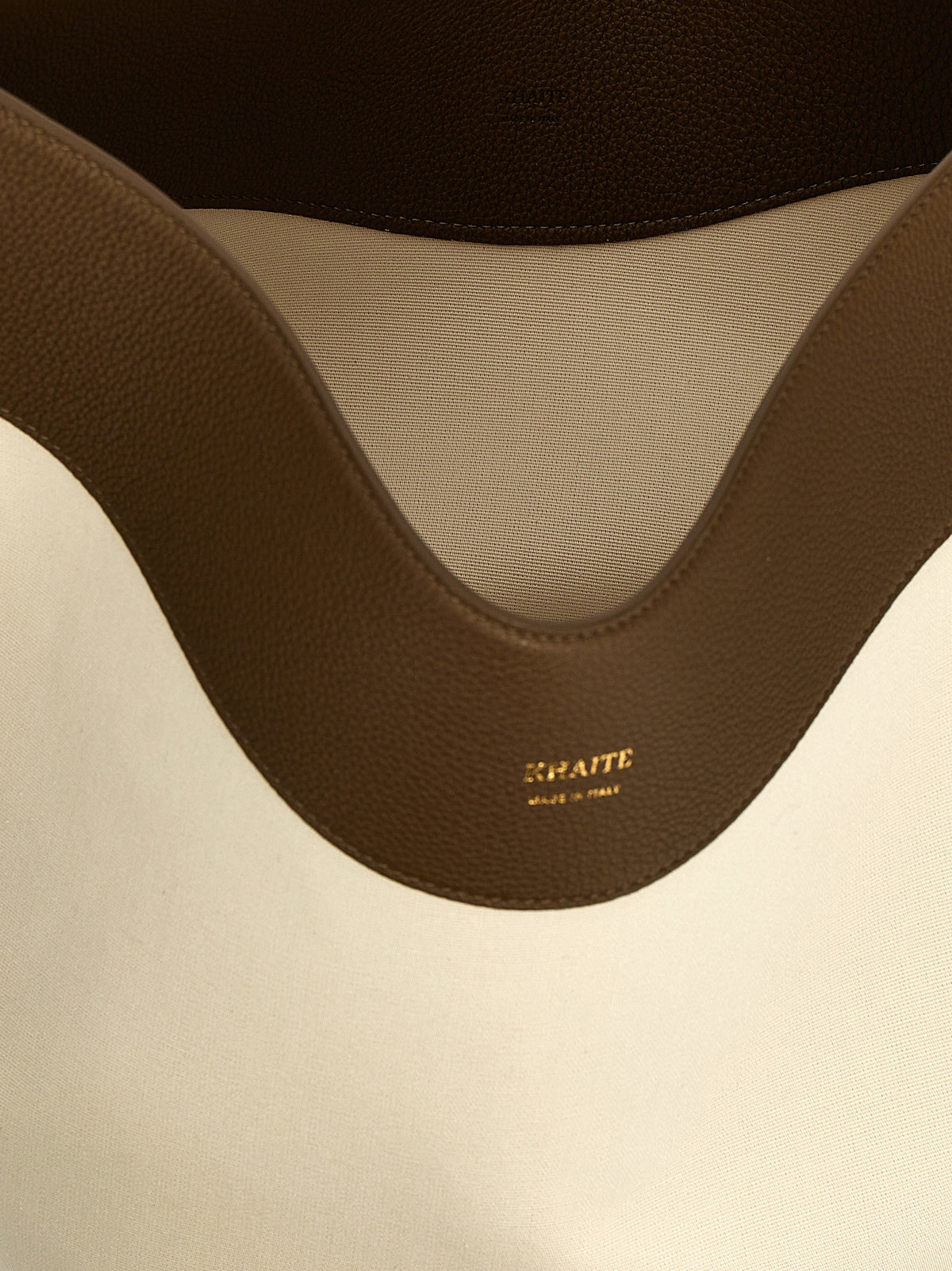 Khaite Medium Lotus Tote - Cream and Dark Olive