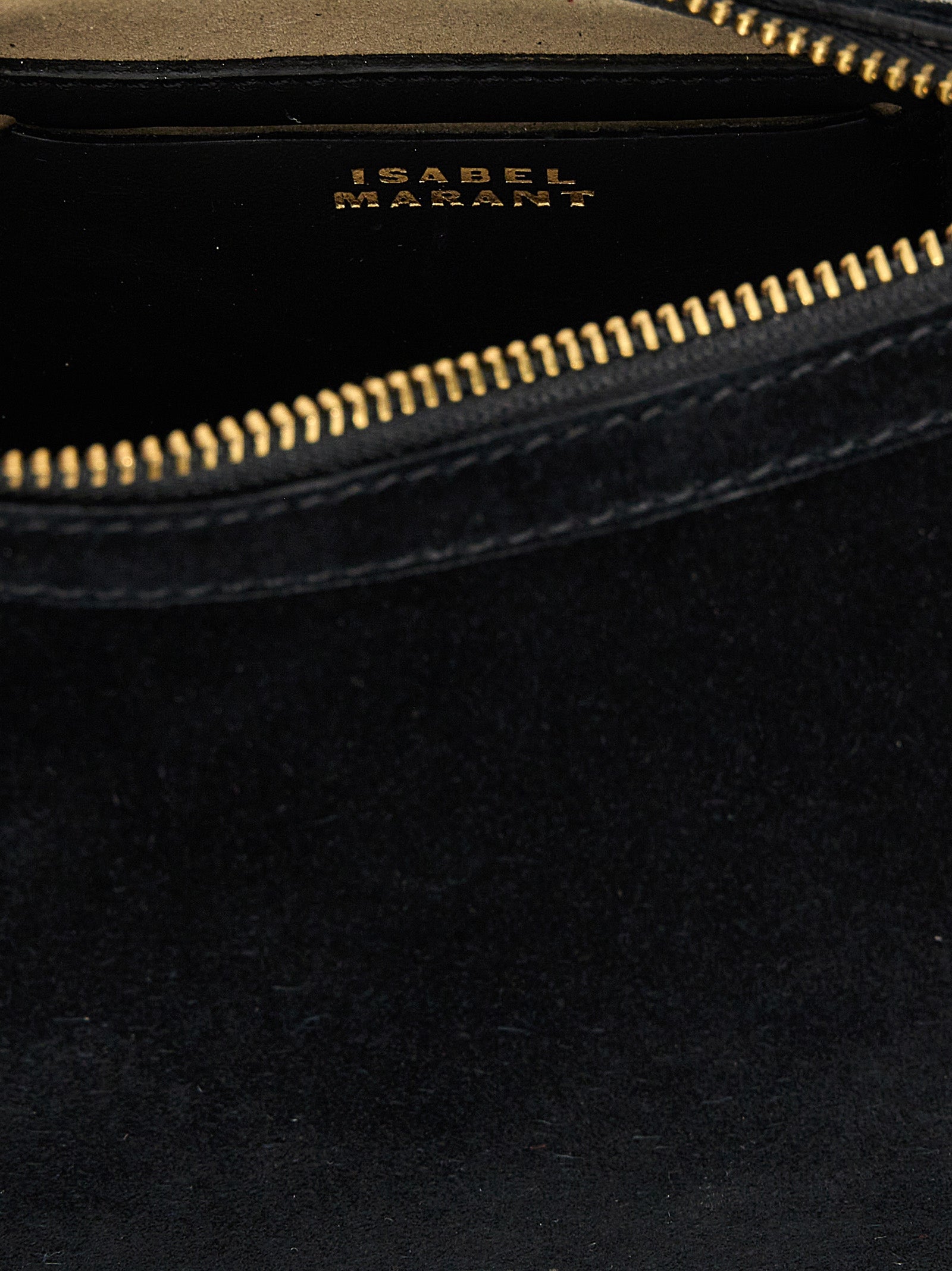 Isabel Marant Oskan Moon Braided Suede Calfskin Shoulder Bag - Black