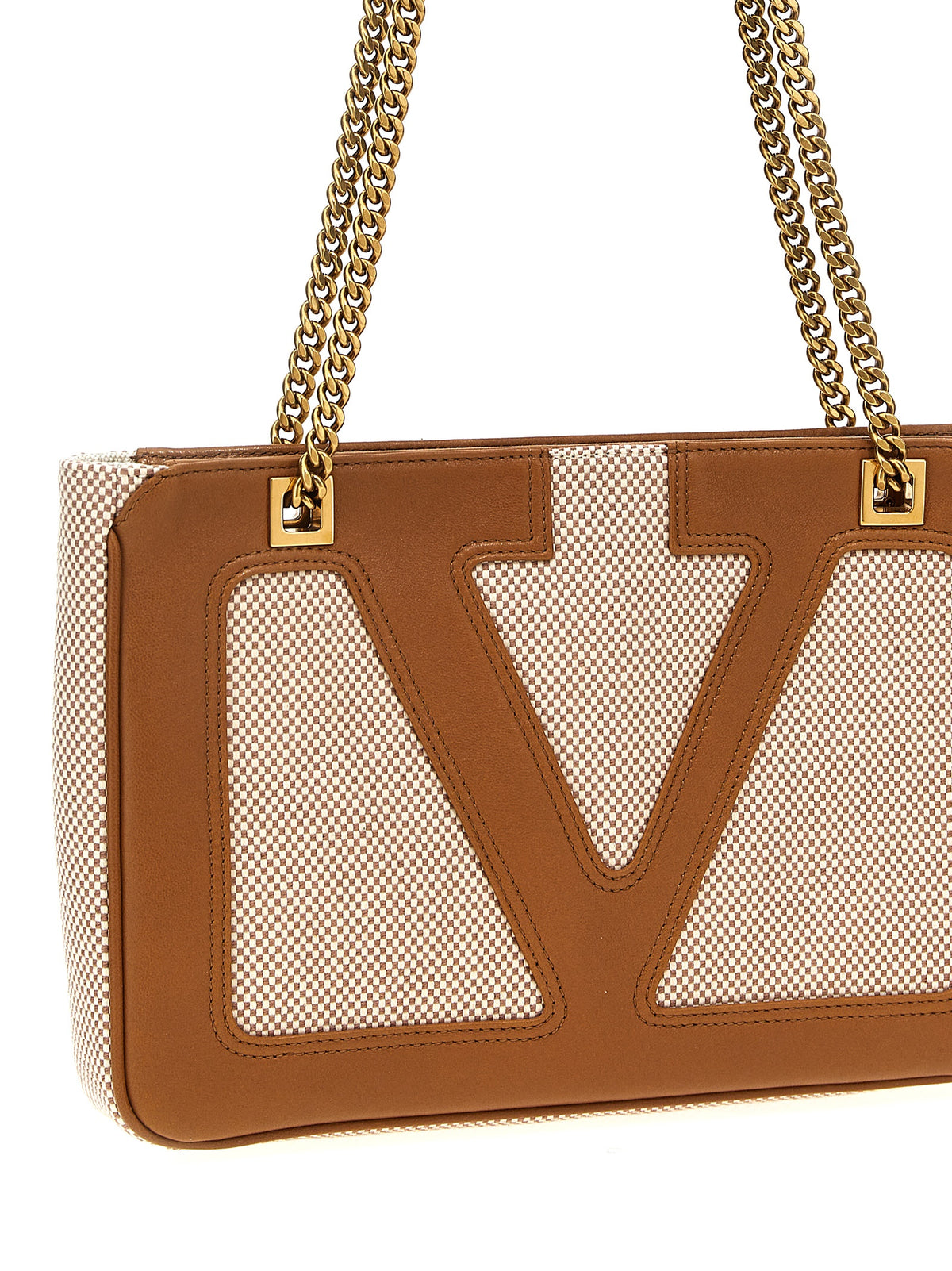 Valentino Garavani Viva Superstar Small Canvas Shopping Bag - Natural/Spice