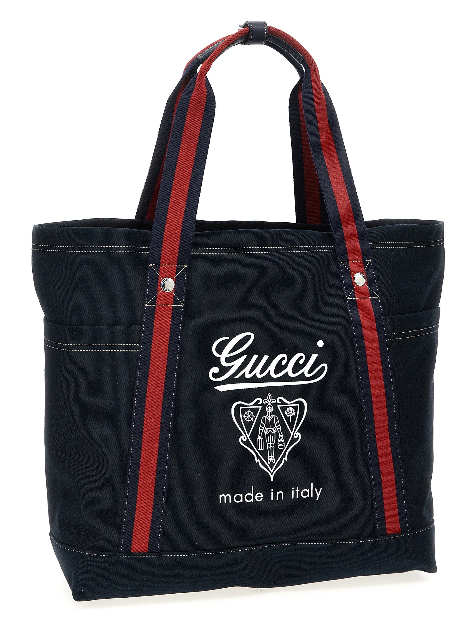 Gucci Large Canvas Shopping Bag - Dark Blue