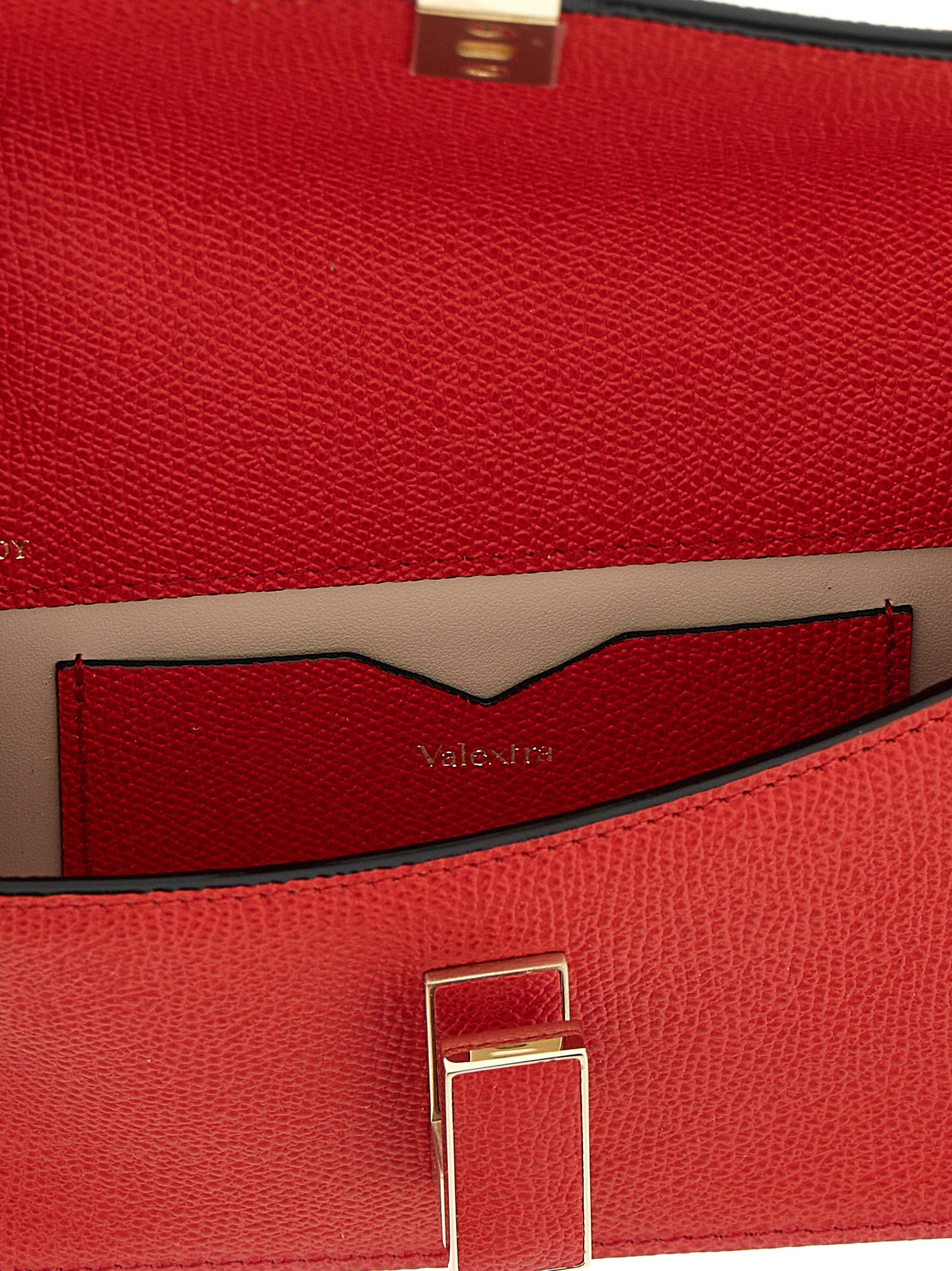 Valextra Iside Clutch with Chain Bag - Red Millepunte Leather