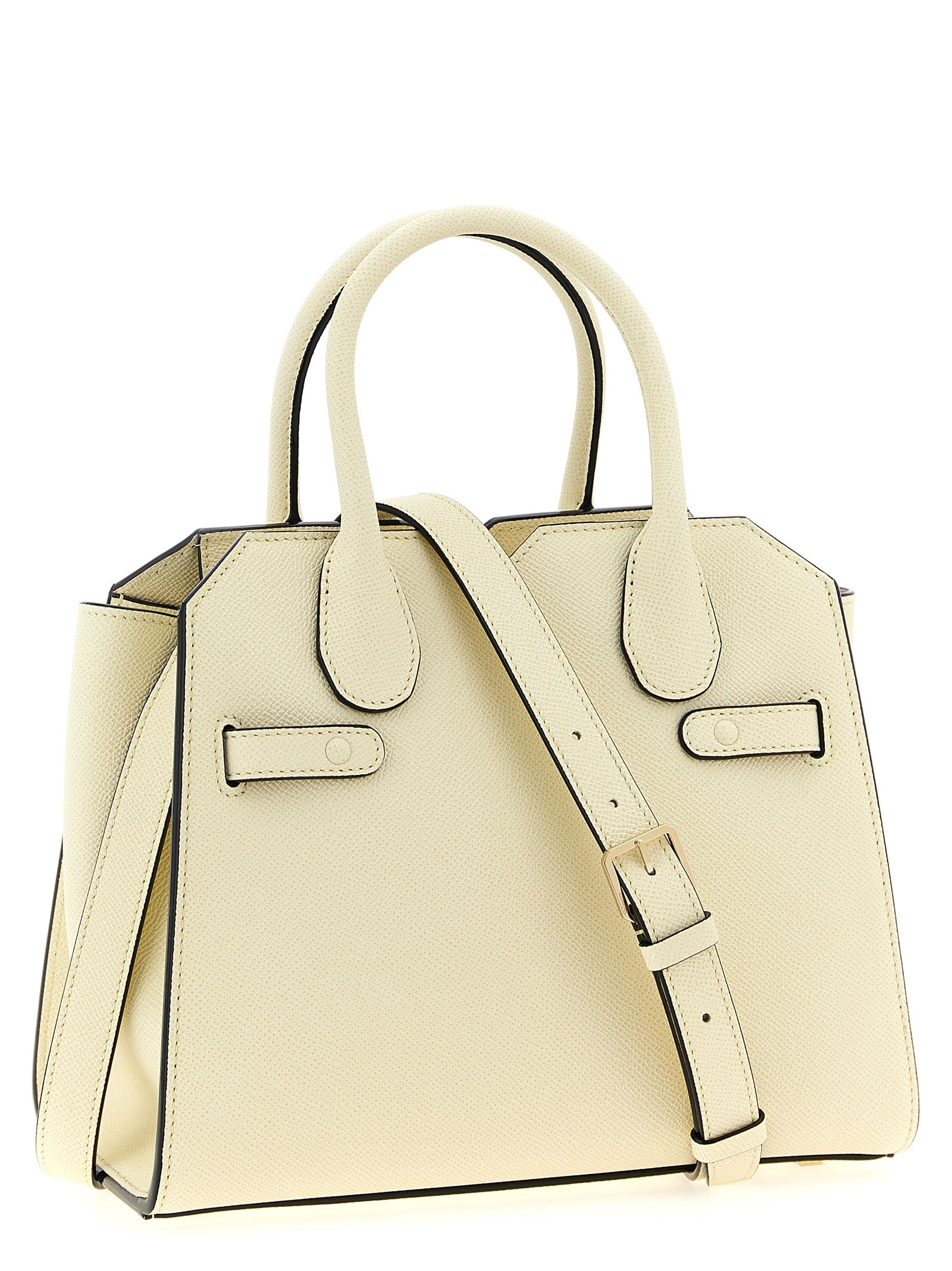 Valextra Milano Mini Top Handle Bag - White Millepunte Leather