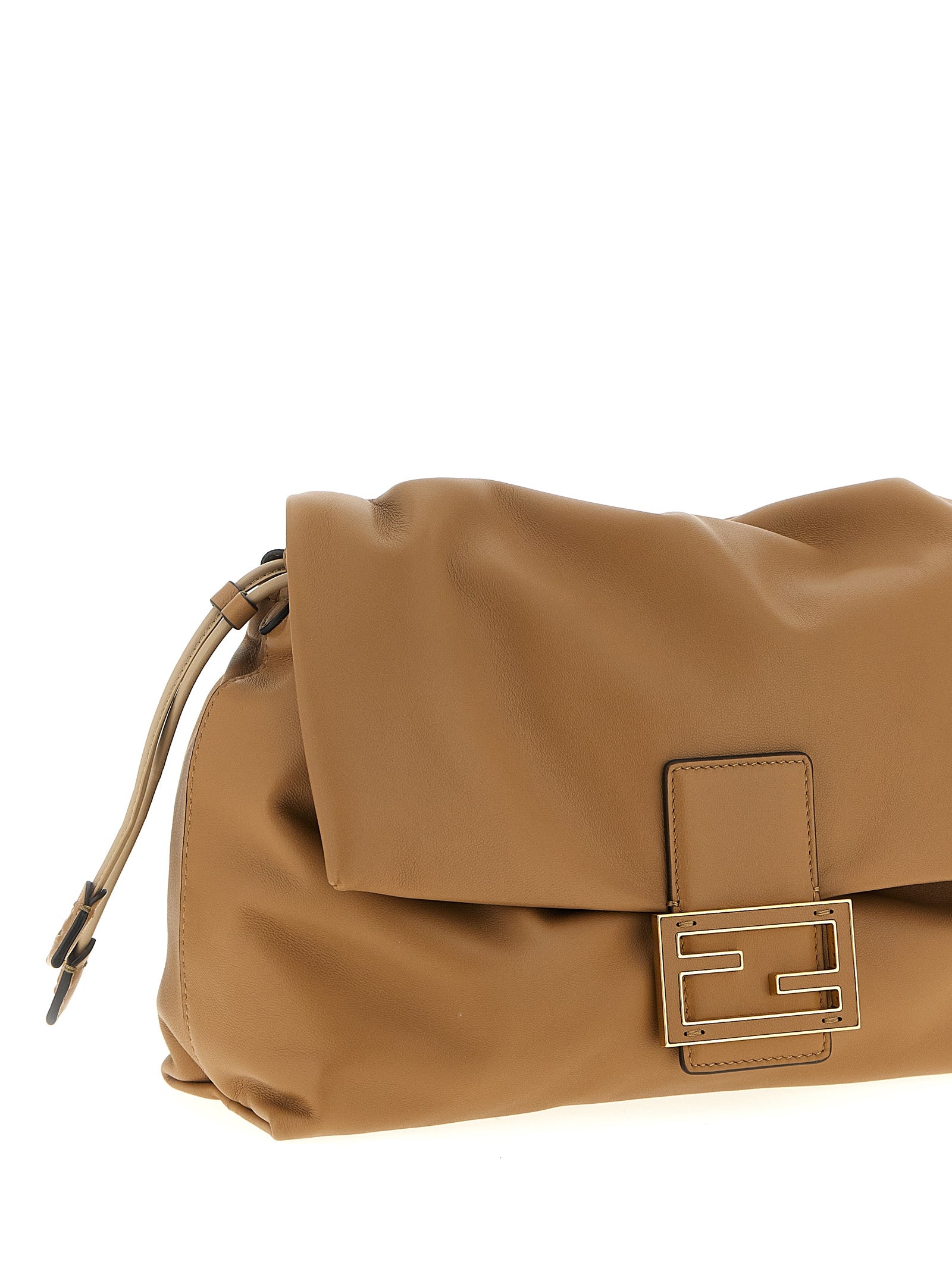 Fendi Mamma Baguette Large - Cappuccino Brown Nappa Leather