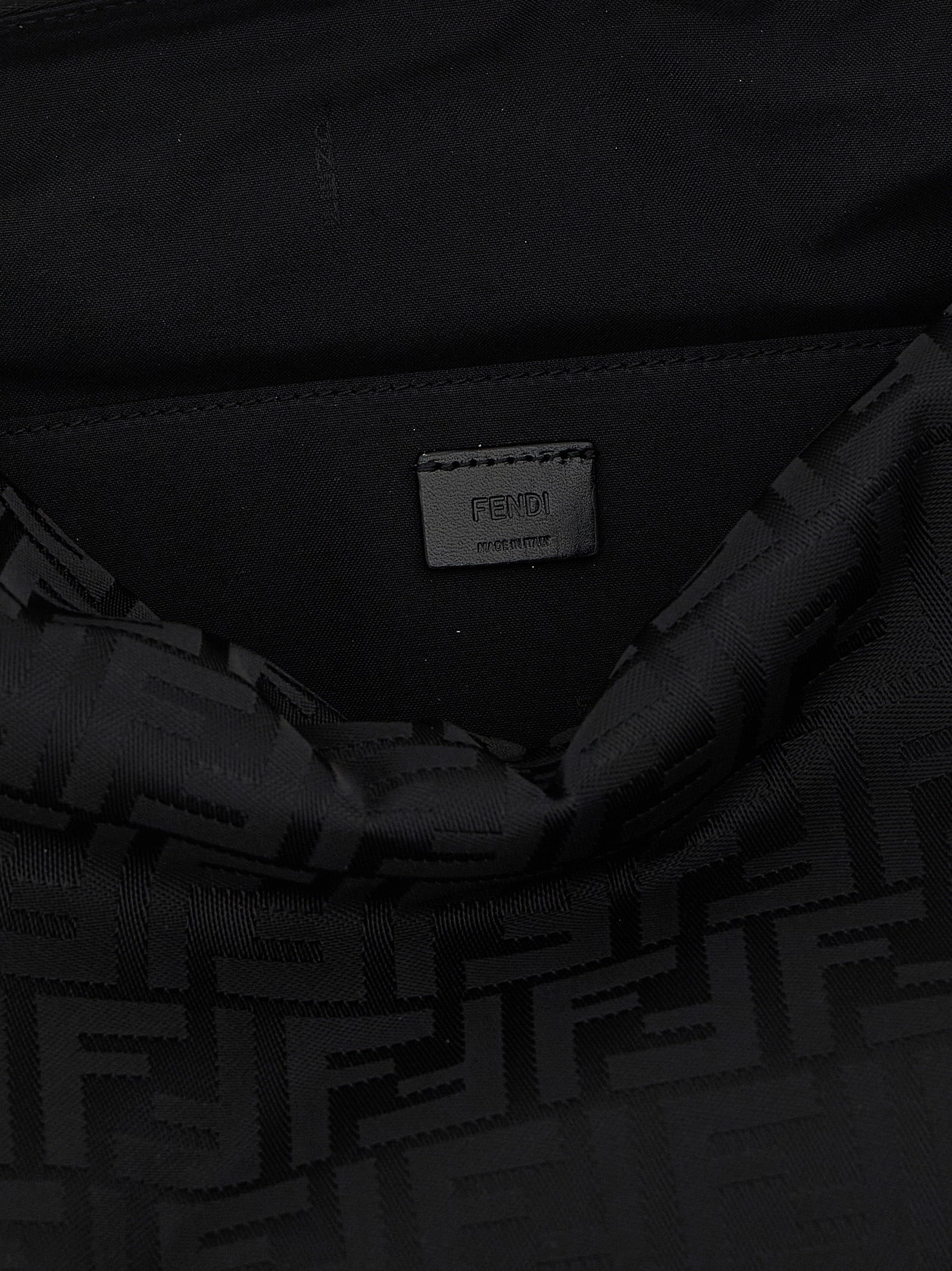 Fendi Lui Large FF Bag - Black Leather and Black FF nylon
