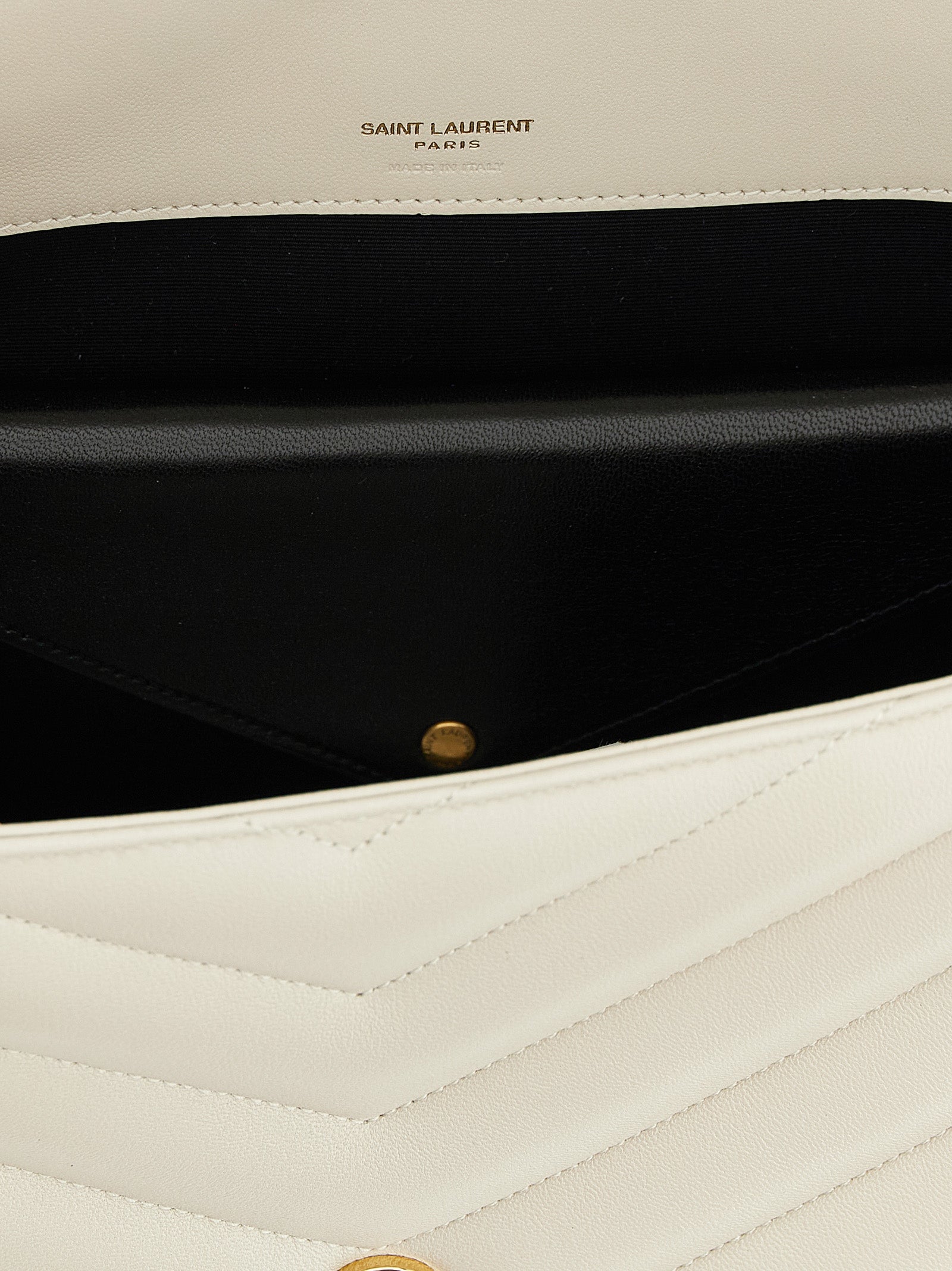 Saint Laurent Loulou Large in Matelassé Lambskin - White
