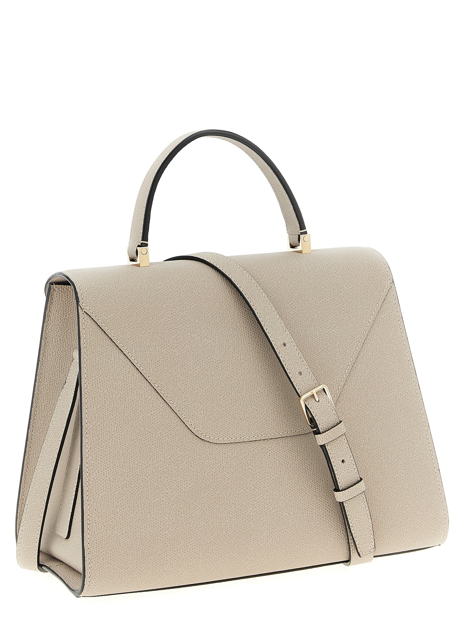 Valextra Iside Top Handle Large Bag - Beige Millepunte Leather (Rare Discontinued Size)