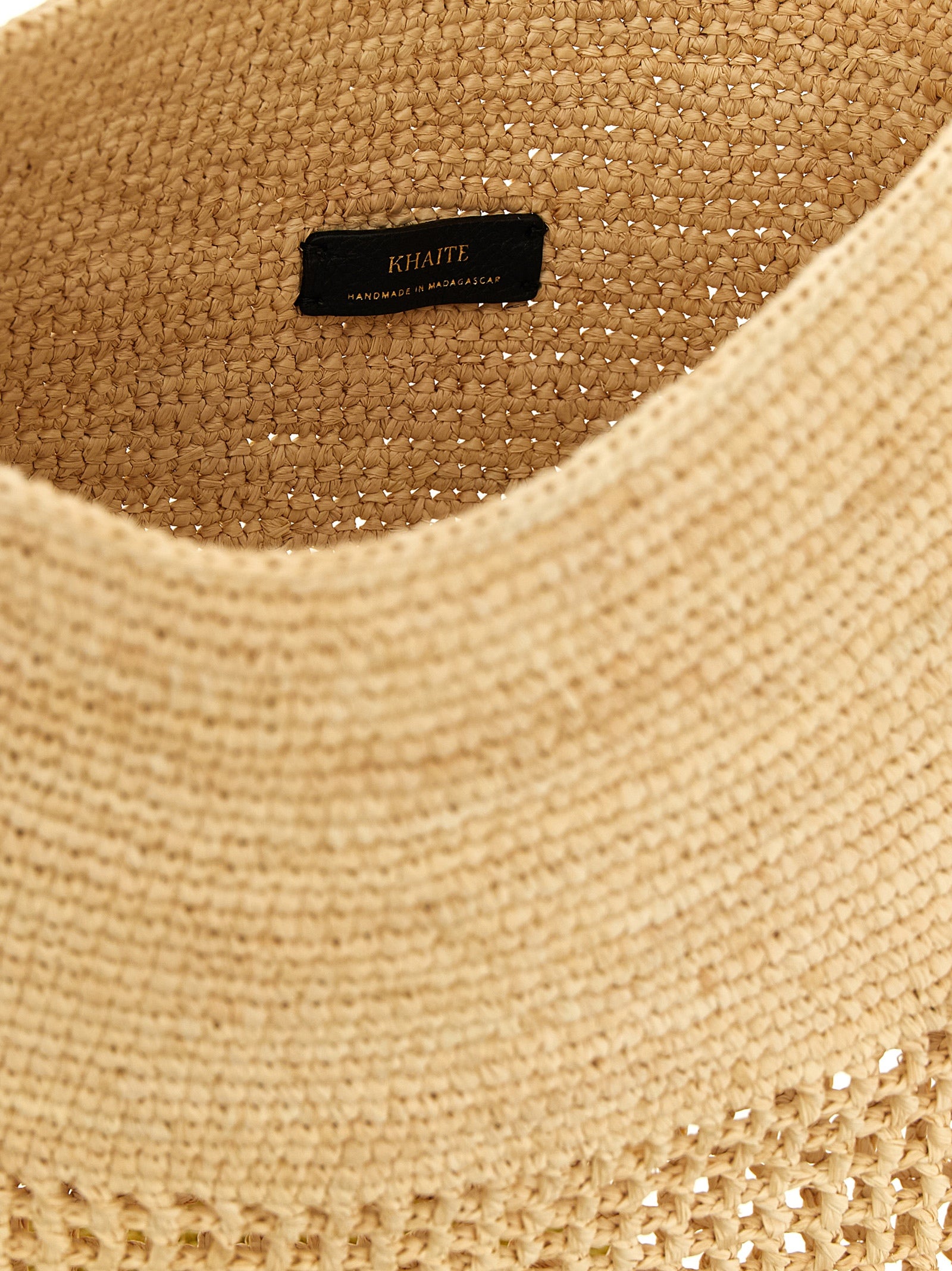 Khaite Billie Bucket Bag - Natural and Curry Raffia
