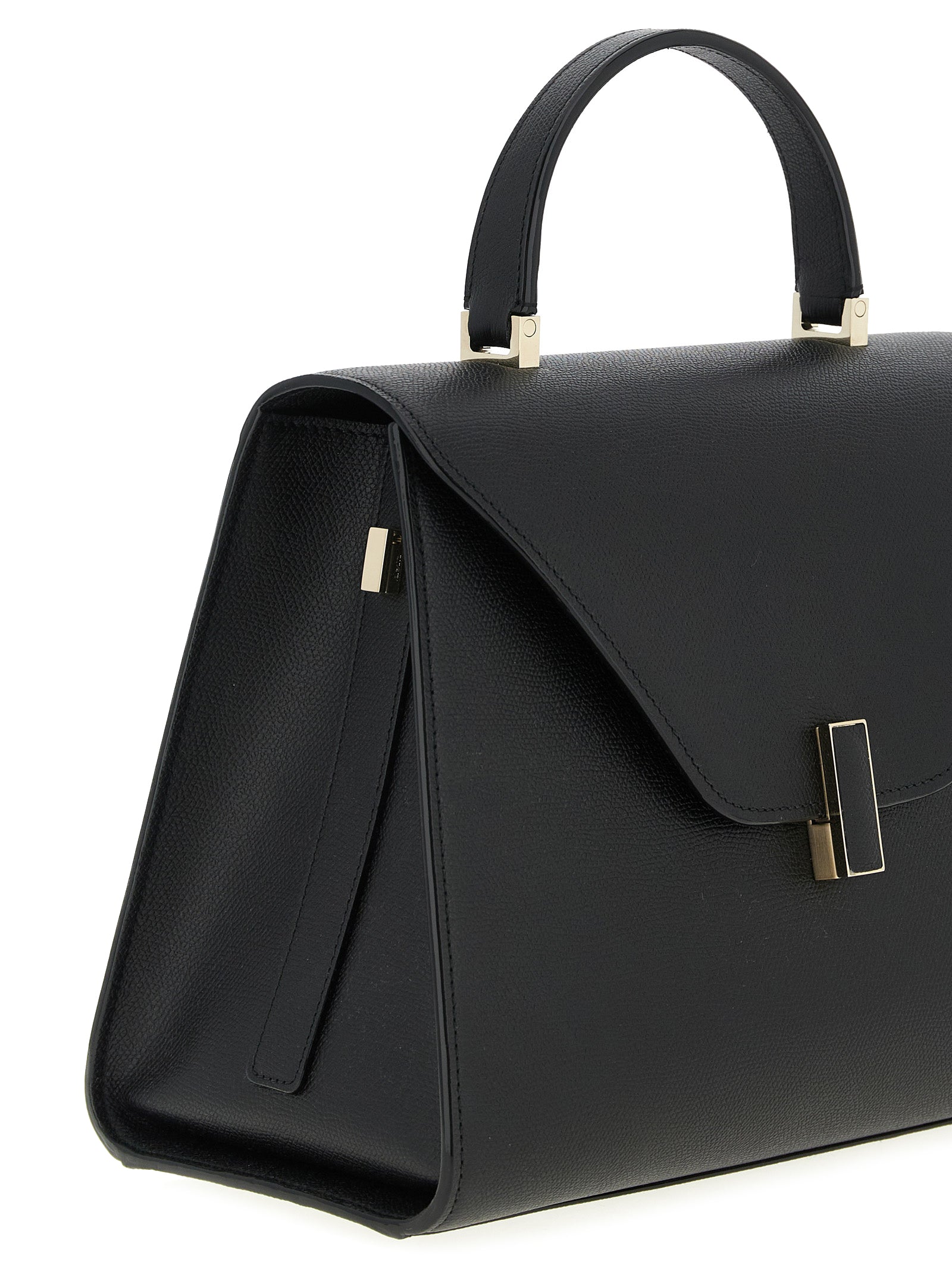 Valextra Iside Top Handle Large Bag - Black Millepunte Leather (Rare Discontinued Size)