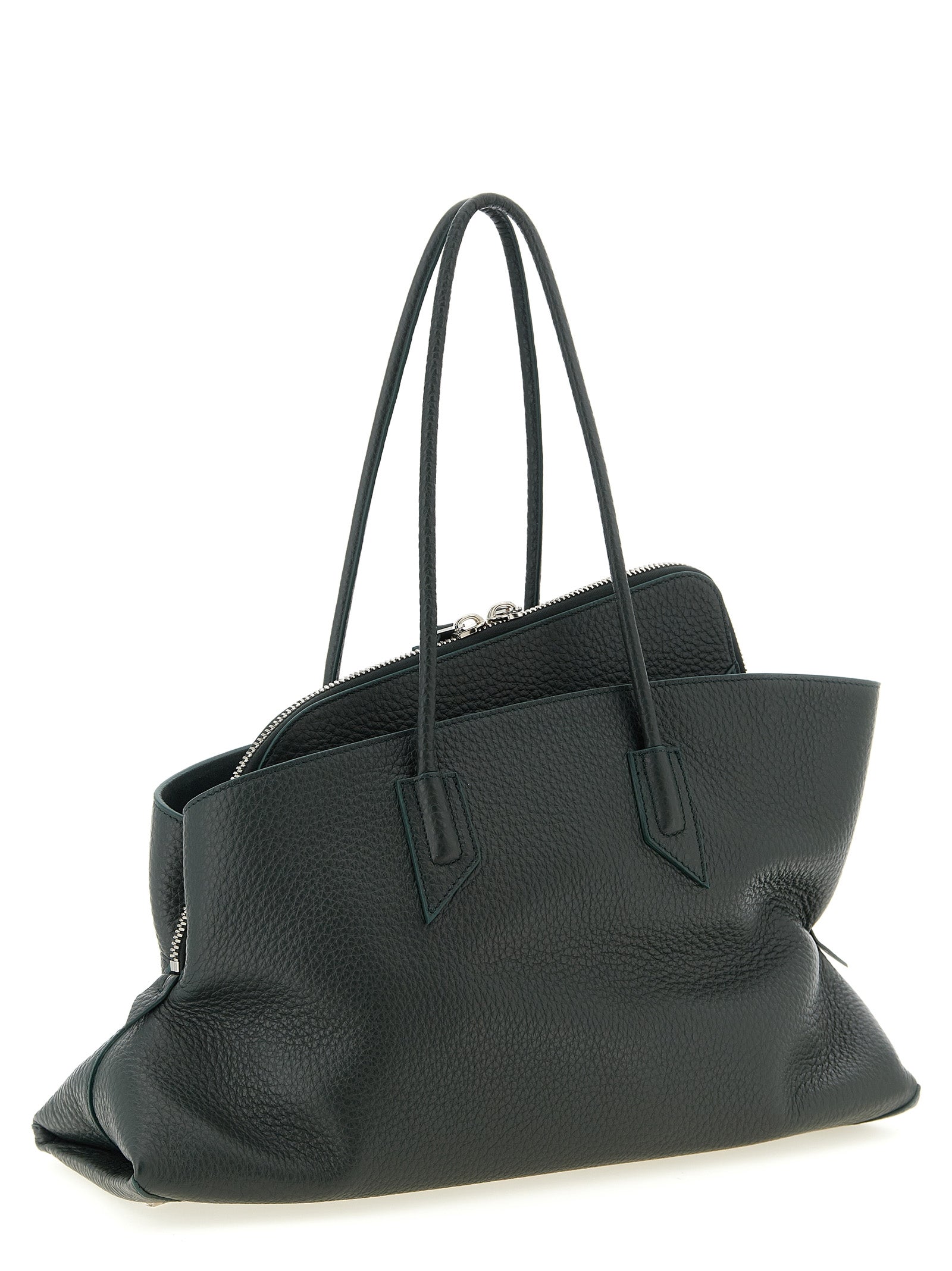The Attico La Passeggiata Medium Top Handle - Dark Green