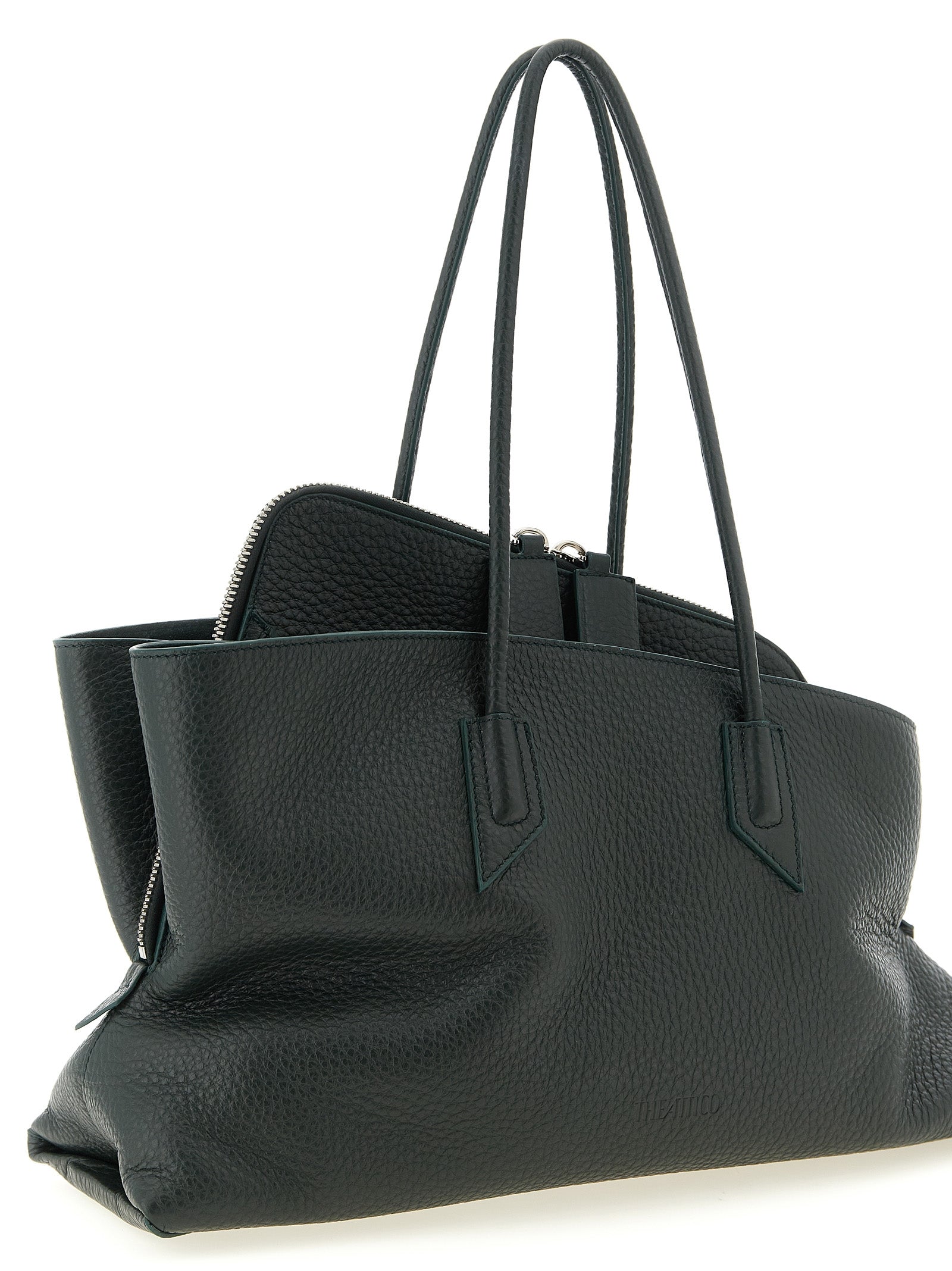 The Attico La Passeggiata Medium Top Handle - Dark Green