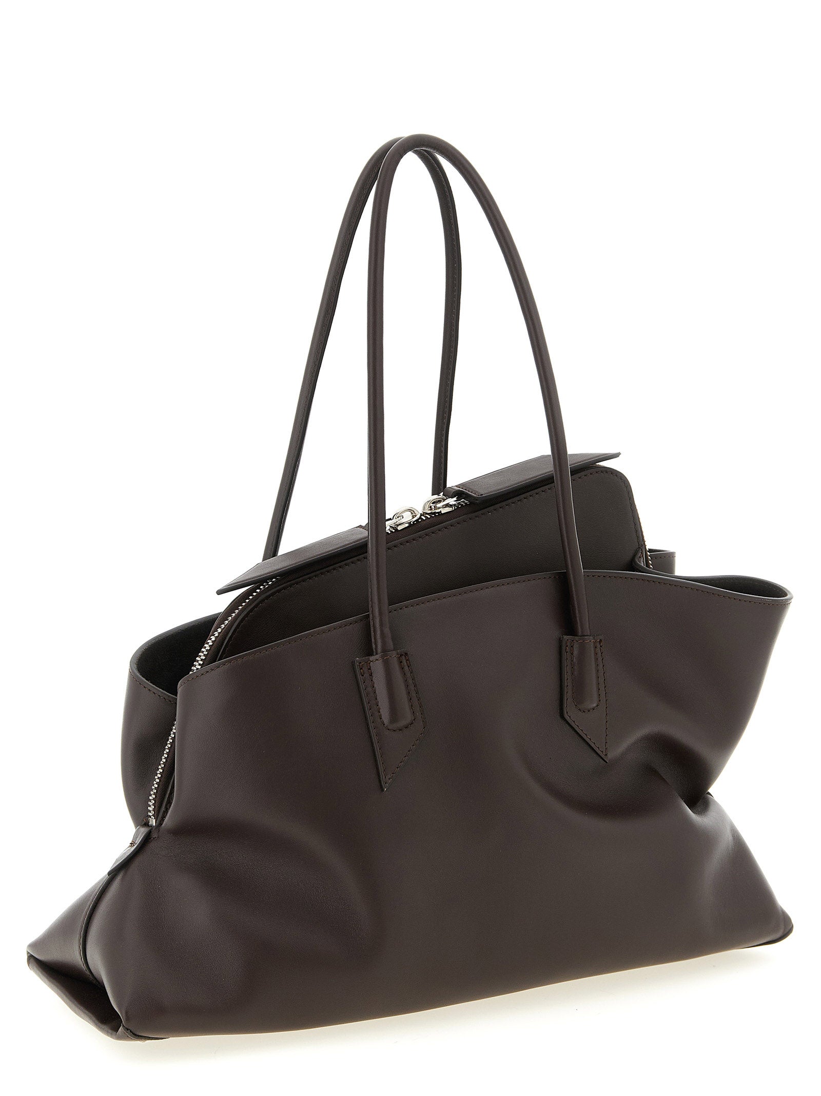 The Attico La Passeggiata Medium Top Handle - Dark Brown