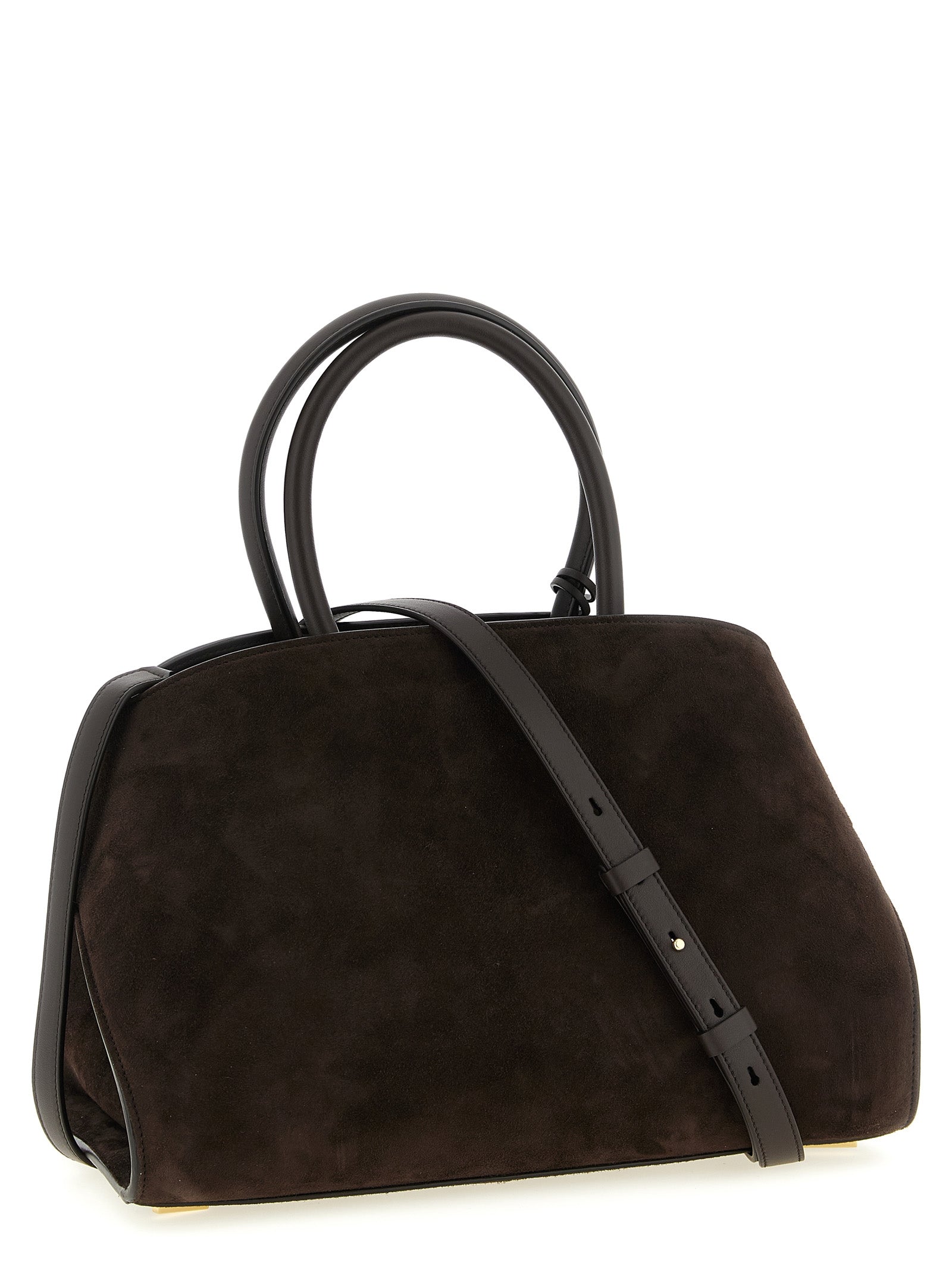 Ferragamo Hug Suede Handbag - Testa di Moro